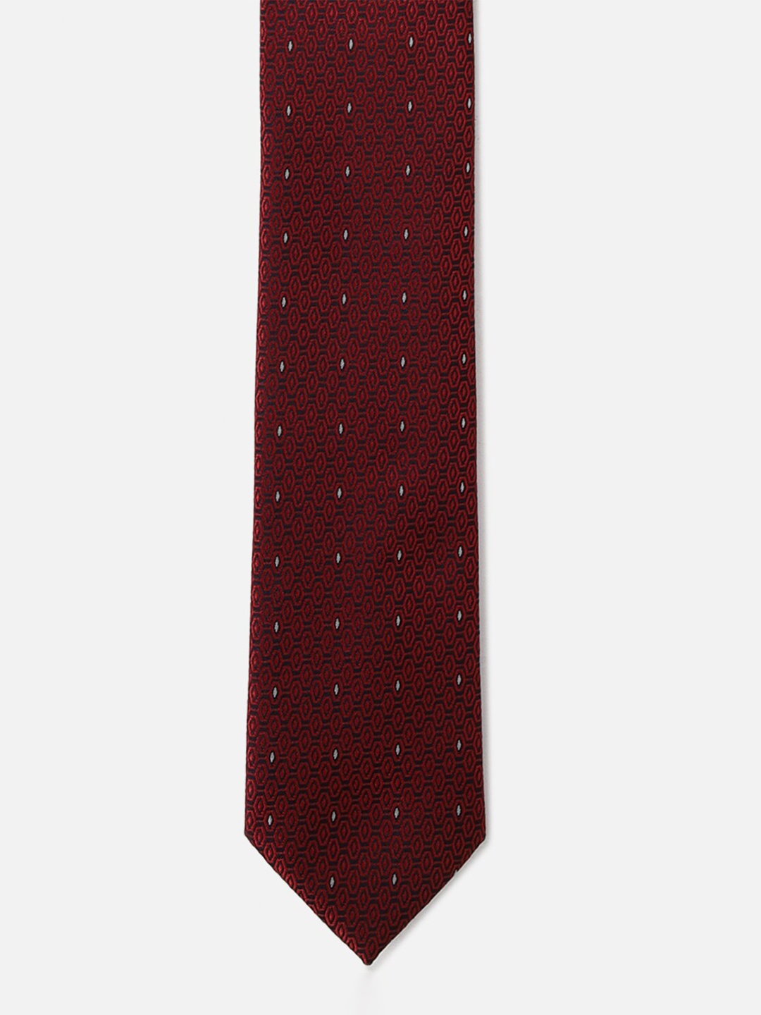 

Louis Philippe Men Woven Design Broad Tie, Maroon