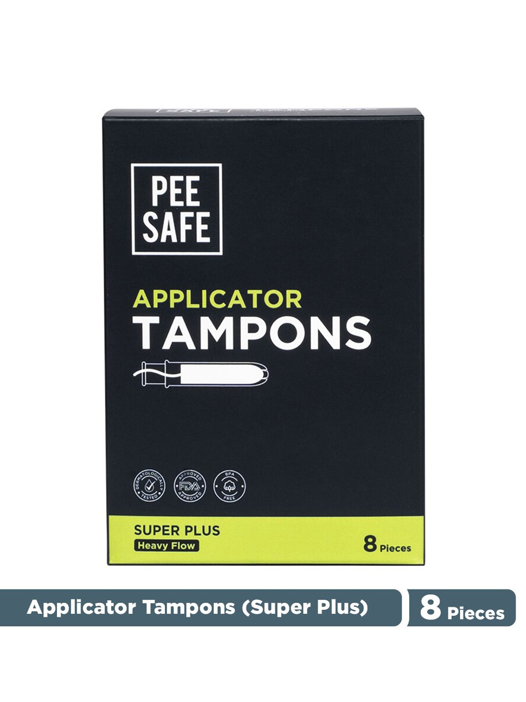 

PEESAFE Applicator Tampons For Heavy Flow - 8Pcs, White