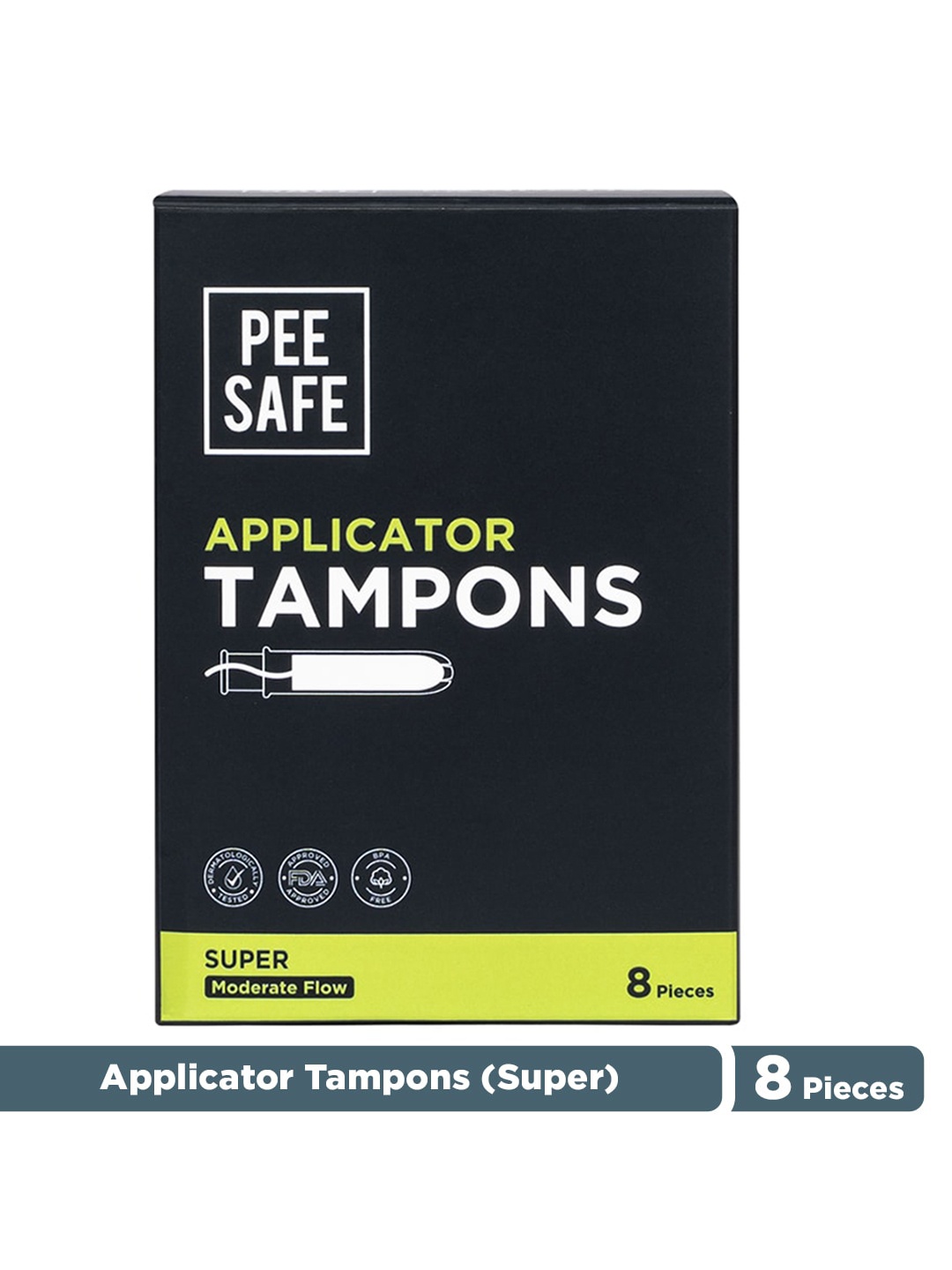 

PEESAFE Applicator Tampons For Moderate Flow - 8Pcs, White