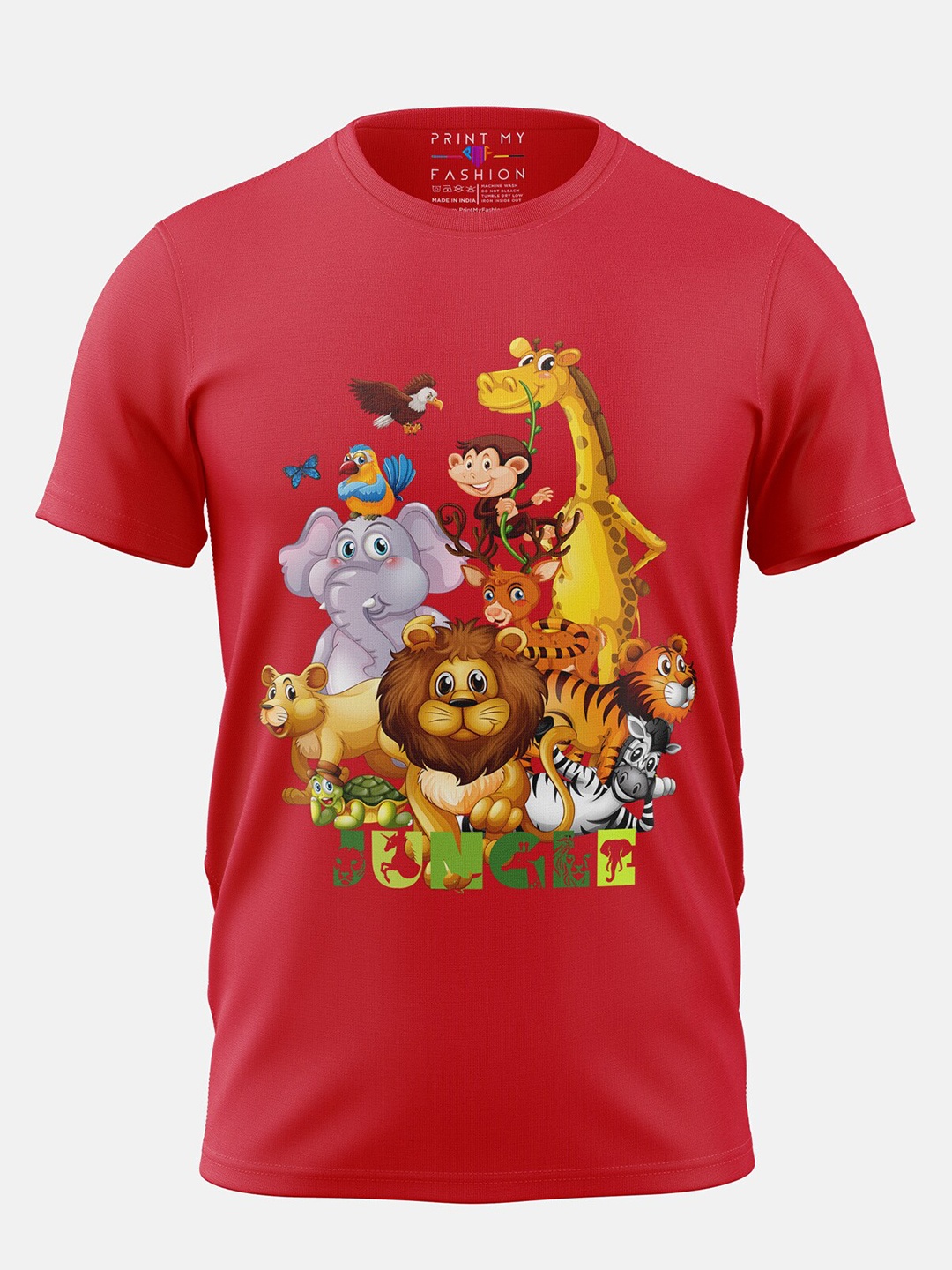 

Print My Fashion Boys Animals Graphic Printed Cotton T-shirt, Red