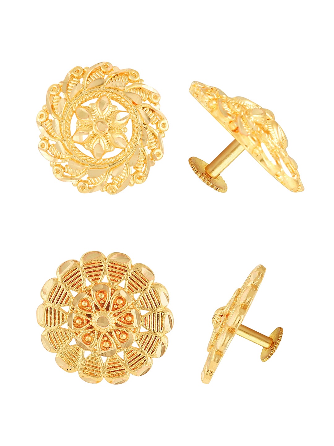 

Vighnaharta Floral Studs Earrings, Gold