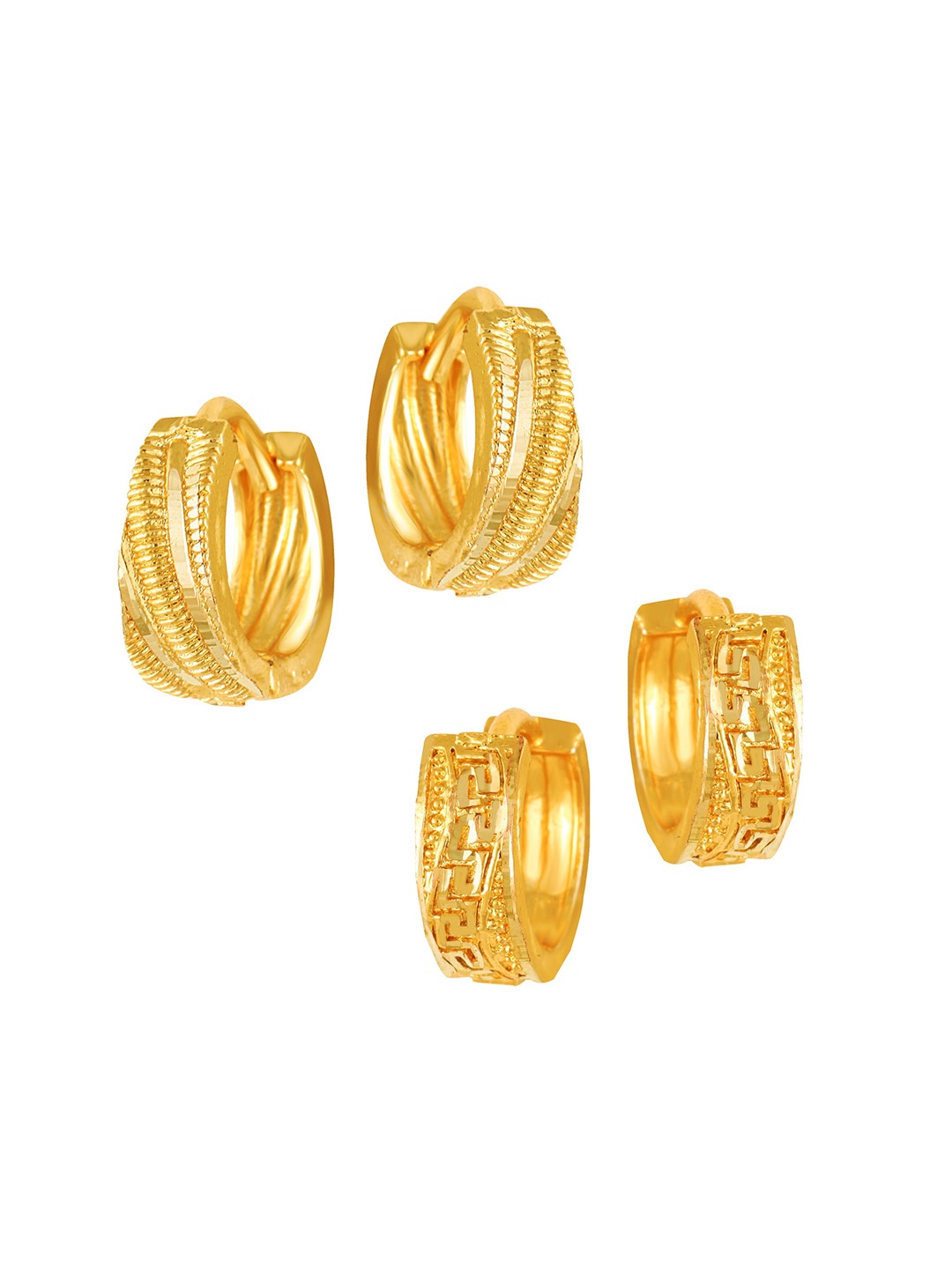 

Vighnaharta Set Of 2 Gold Plated Hoop Earrings