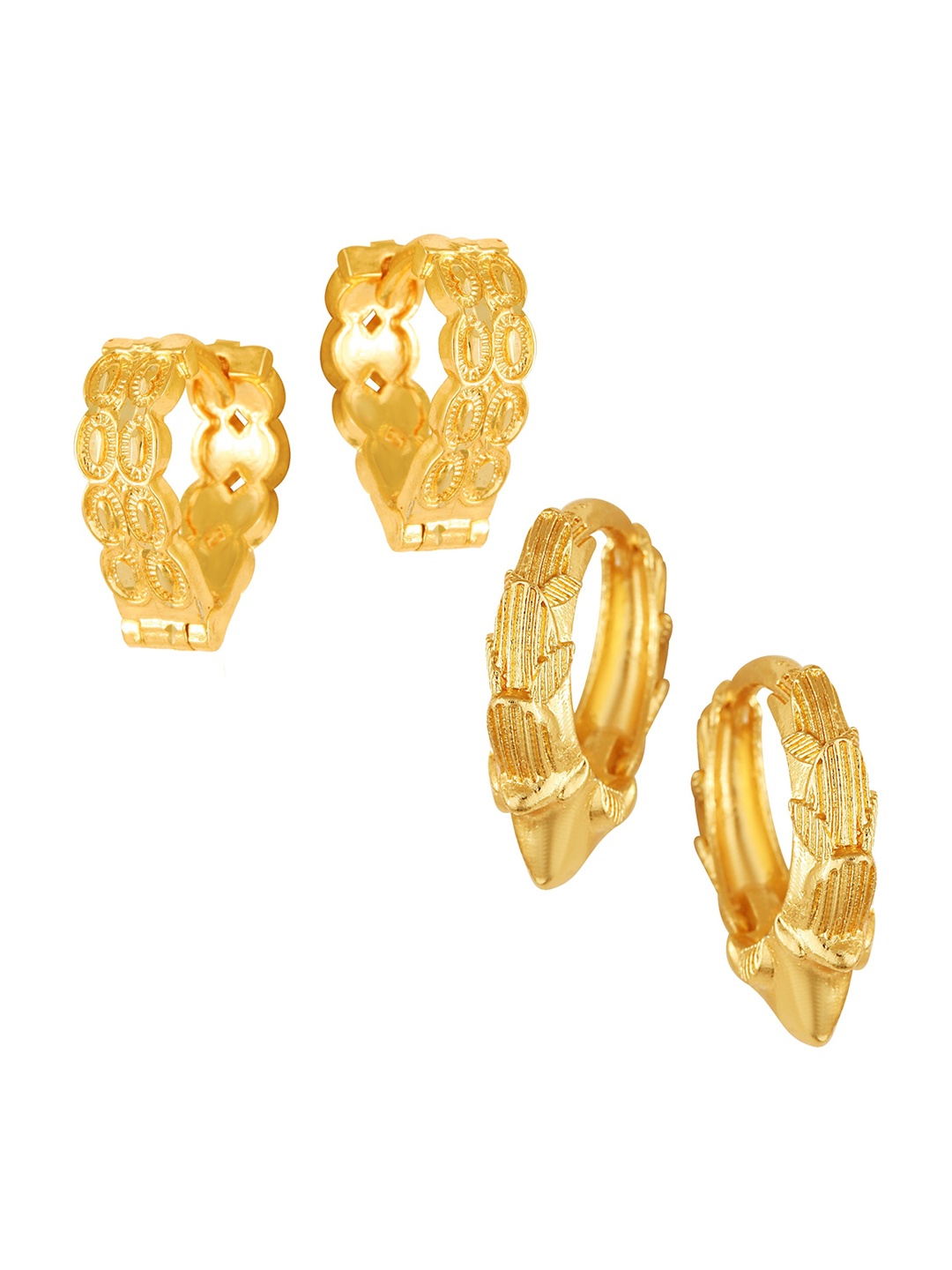 

Vighnaharta Set of 2 Gold-Plated Hoop Earrings