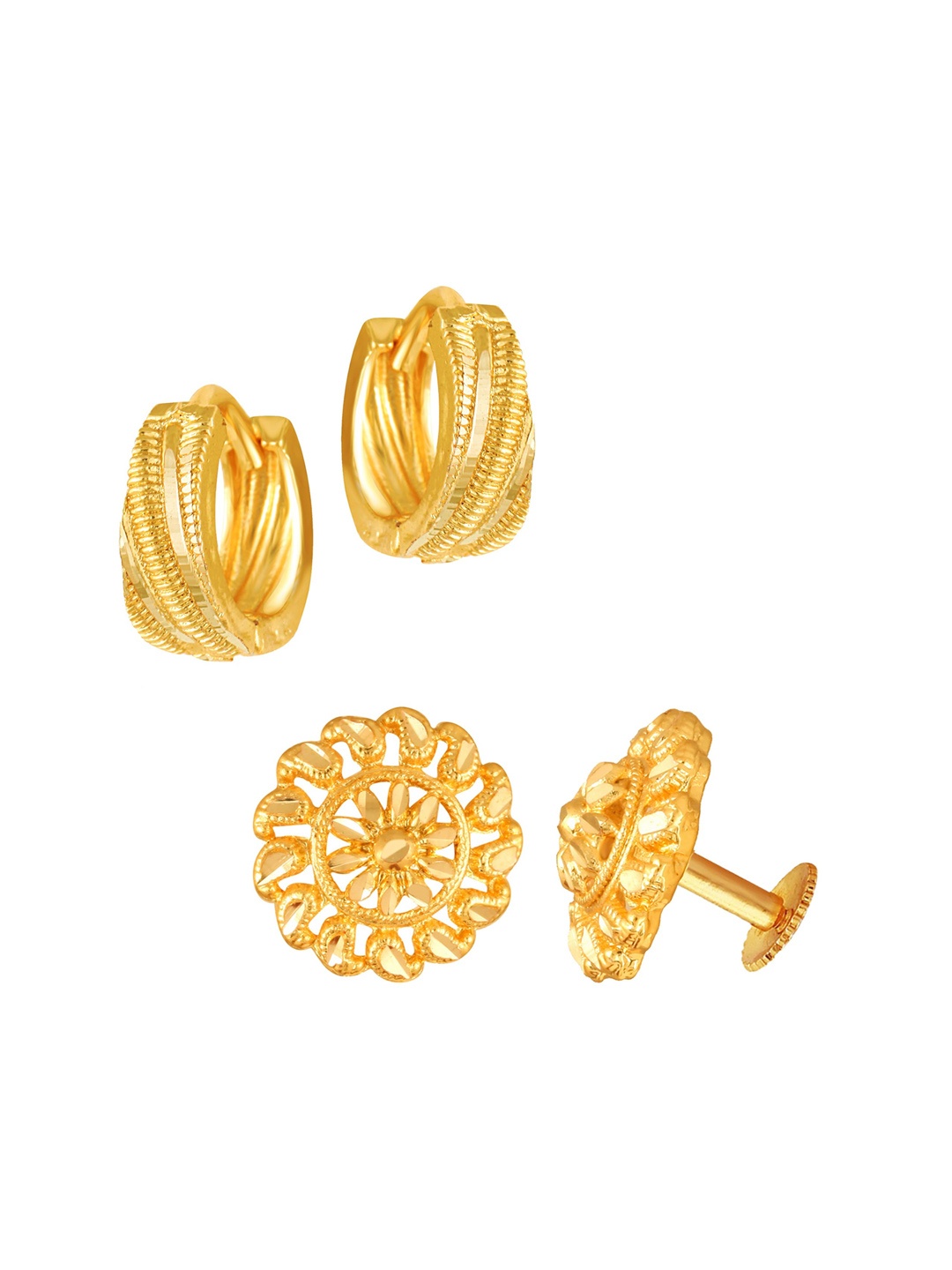 

Vighnaharta Floral Studs Earrings, Gold