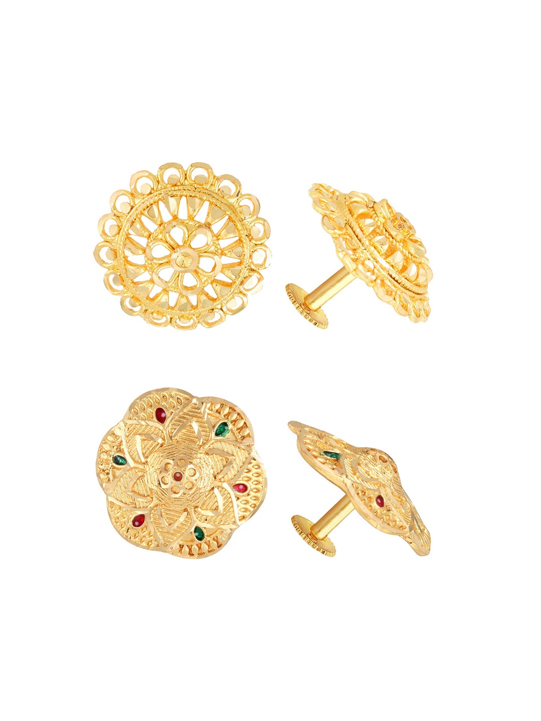 

Vighnaharta Gold-Plated Stone-Studded Stud Earrings