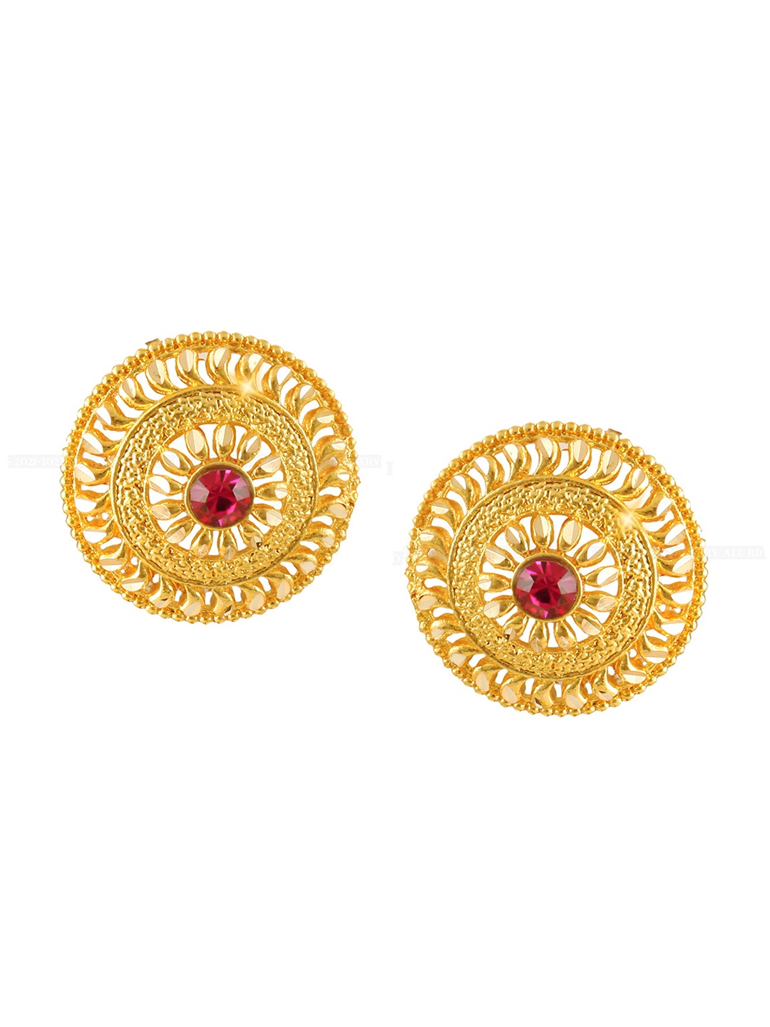 

Vighnaharta Floral Gold Plated Studs Earrings