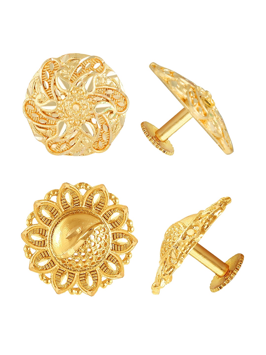 

Vighnaharta Floral Gold Plated Studs Earrings