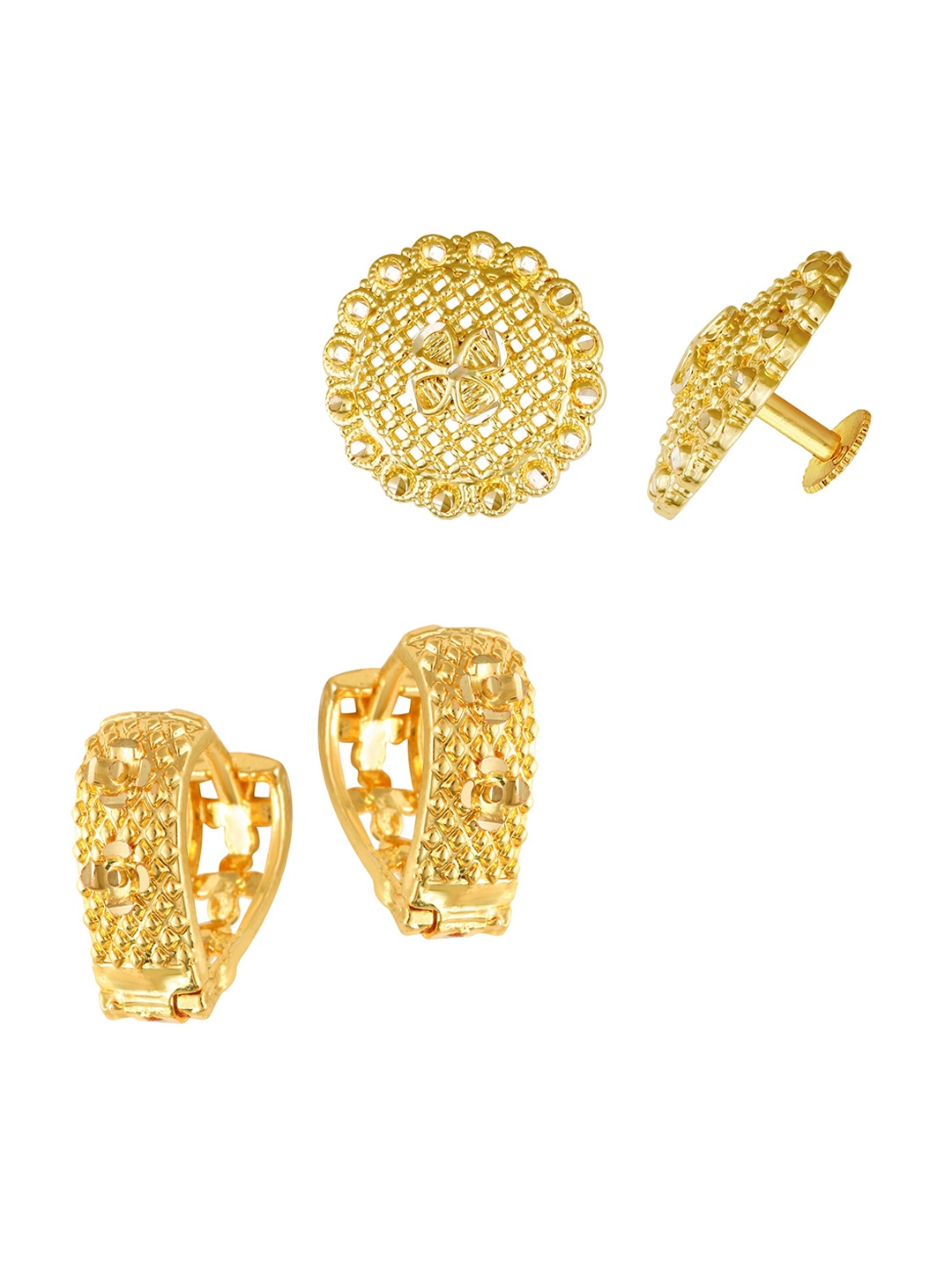 

Vighnaharta Floral Studs Earrings, Gold