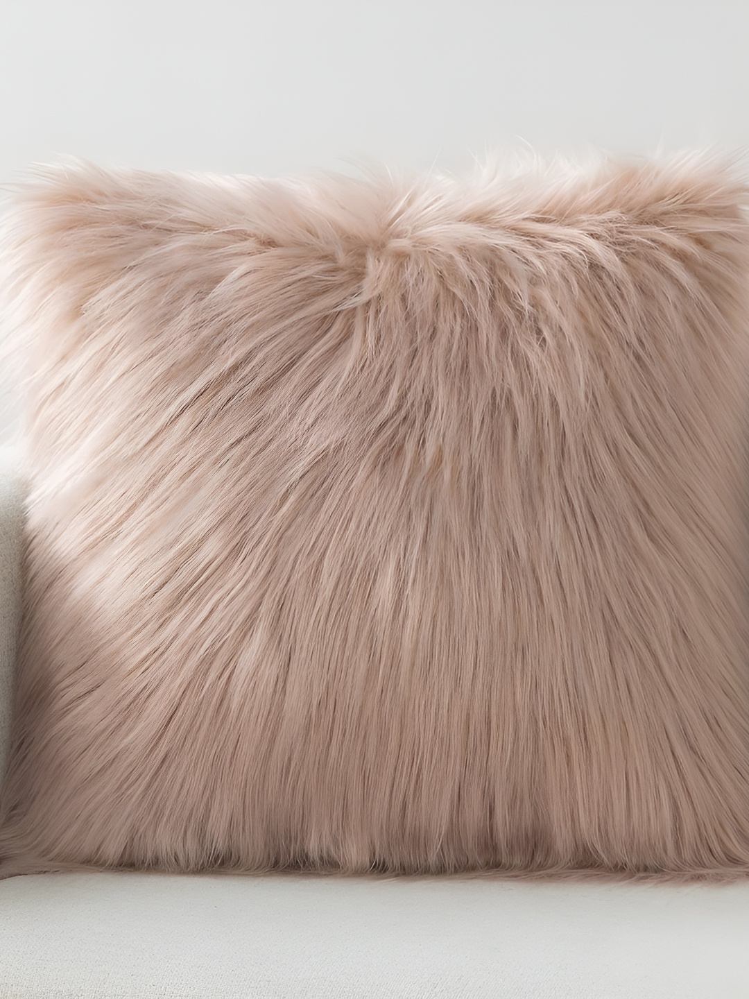 

TANLOOMS Beige Quirky Fur Square Cushion Covers