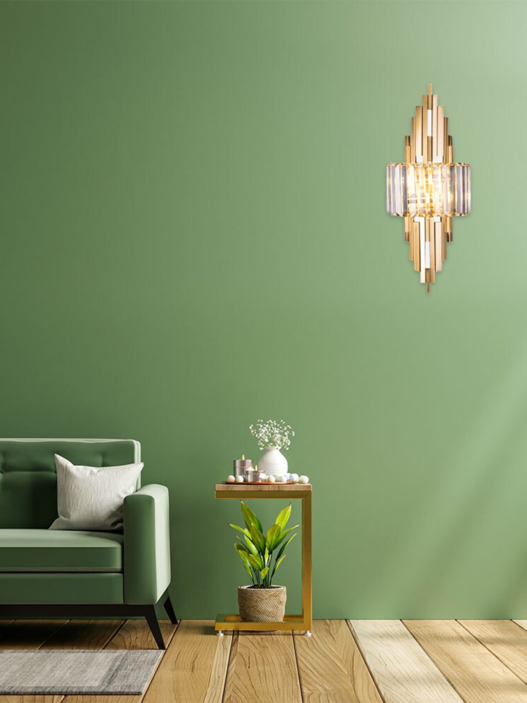 

THE STELLAR KRAFT Gold Abstract Shaped Contemporary Wall Lamp