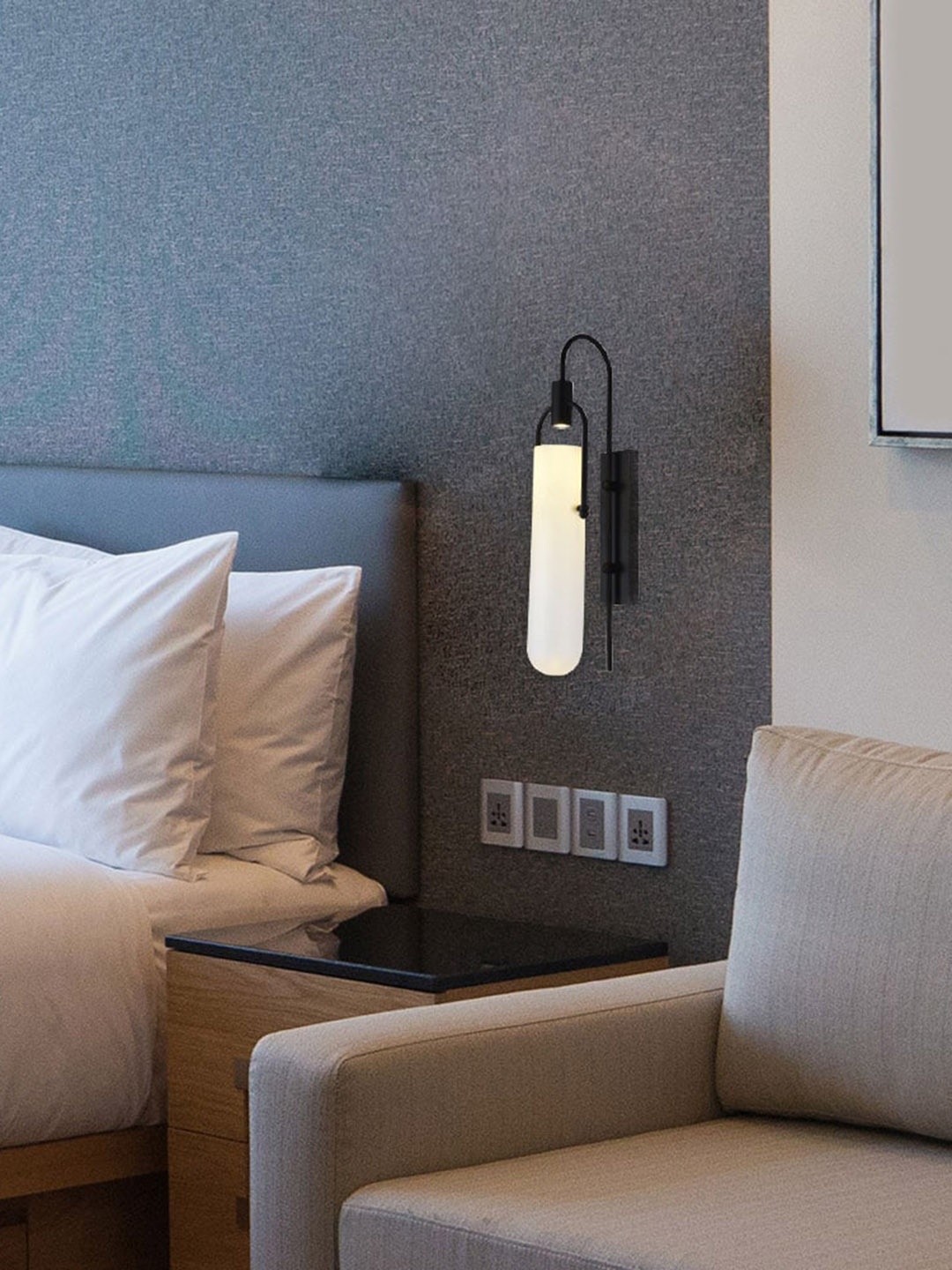 

THE STELLAR KRAFT Black Cylindrical Shaped Contemporary Wall Lamp