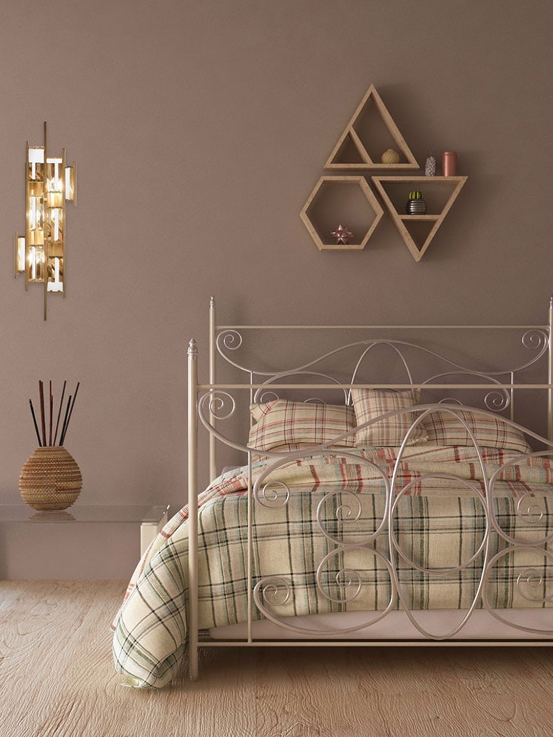 

THE STELLAR KRAFT Up The Ambiance Gold Toned Cylindrical Wall Lamp