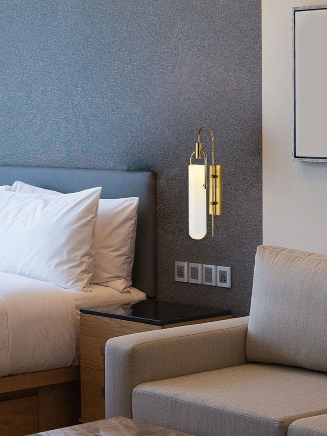 

THE STELLAR KRAFT White Cylindrical Shaped Contemporary Wall Lamp