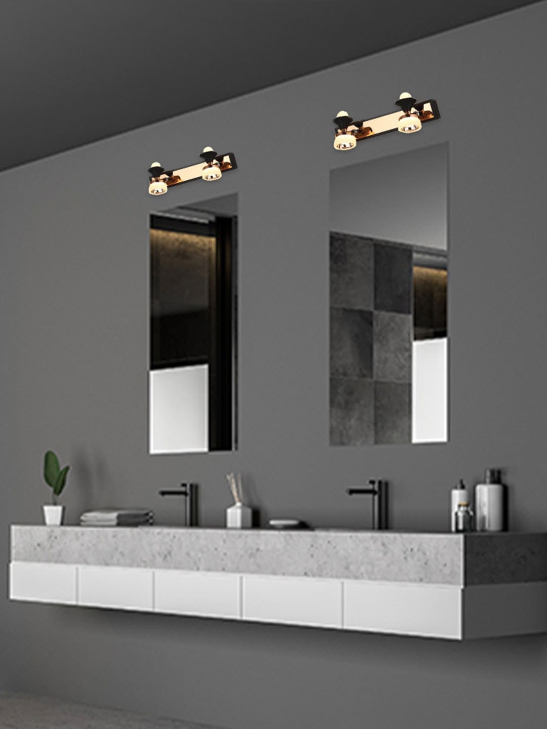 

THE STELLAR KRAFT Black Bell Shaped Contemporary Mirror Wall Lamp