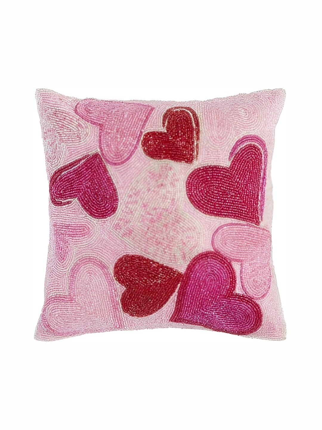 

Aditya Impex Pink & White Embellished Silk Square Cushion Cover
