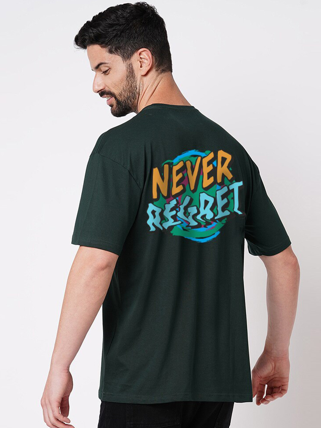 

Wear Your Opinion Typography Printed Cotton Oversized T-shirt, Green