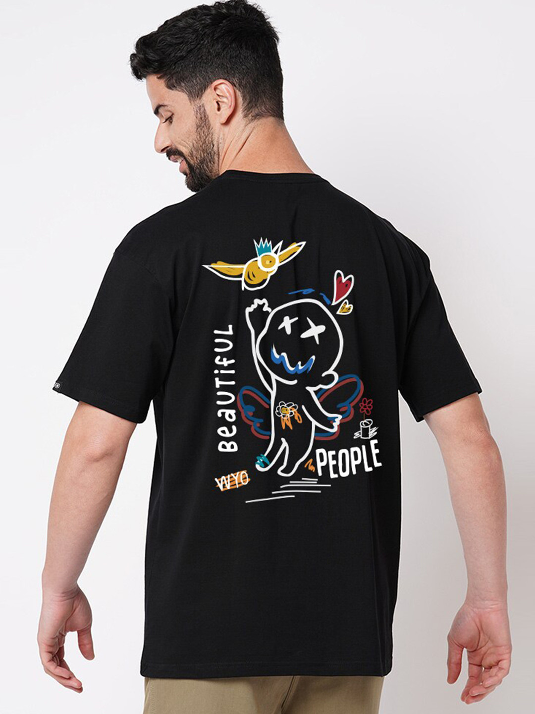 

Wear Your Opinion Graphic Printed Cotton Oversized T-shirt, Black