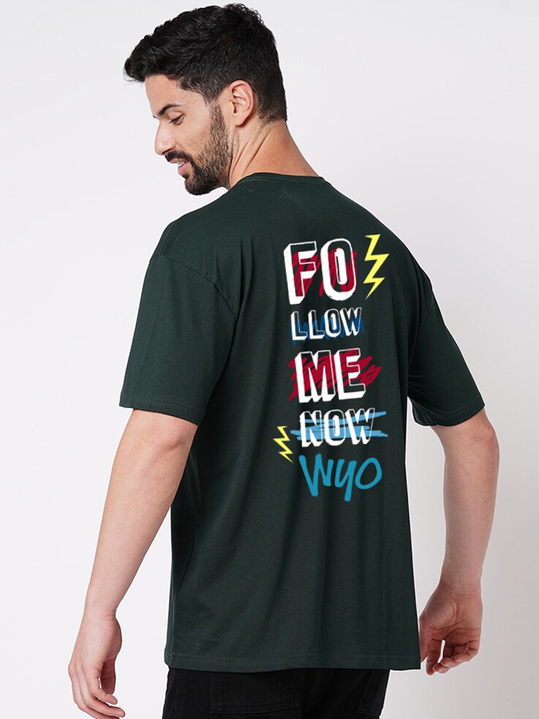

Wear Your Opinion Typography Printed Cotton Oversized T-shirt, Green