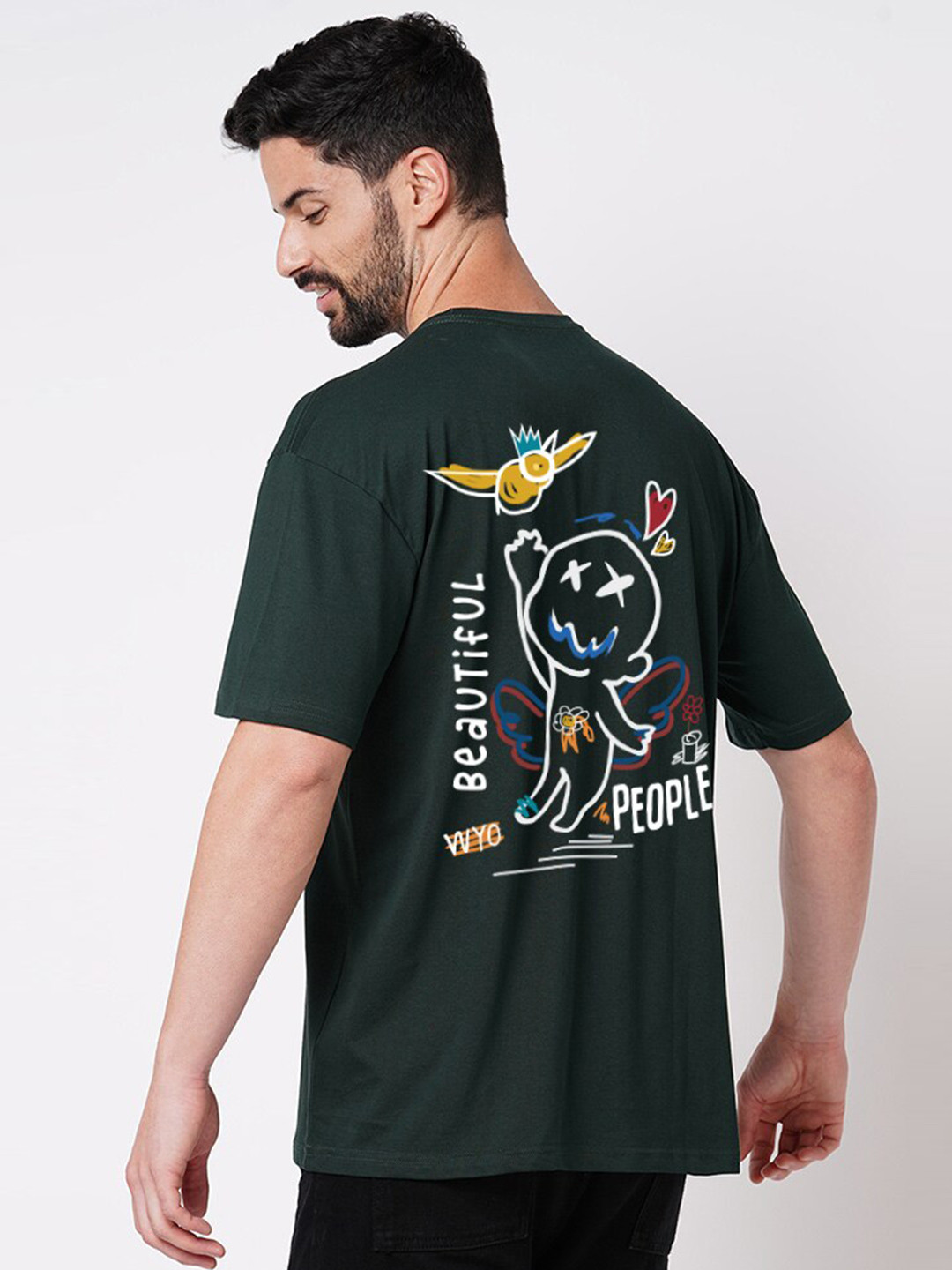 

Wear Your Opinion Graphic Printed Cotton Oversized T-shirt, Green