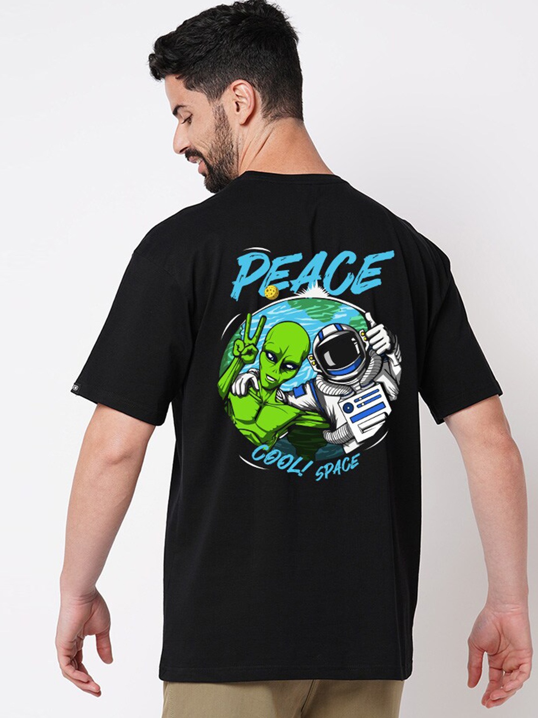 

Wear Your Opinion Graphic Printed Cotton Oversized T-shirt, Black
