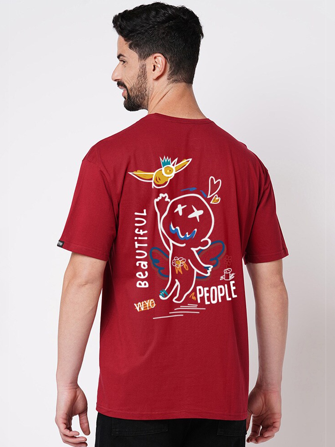 

Wear Your Opinion Men Graphic Printed Oversized Loose Baggy T-shirt, Maroon