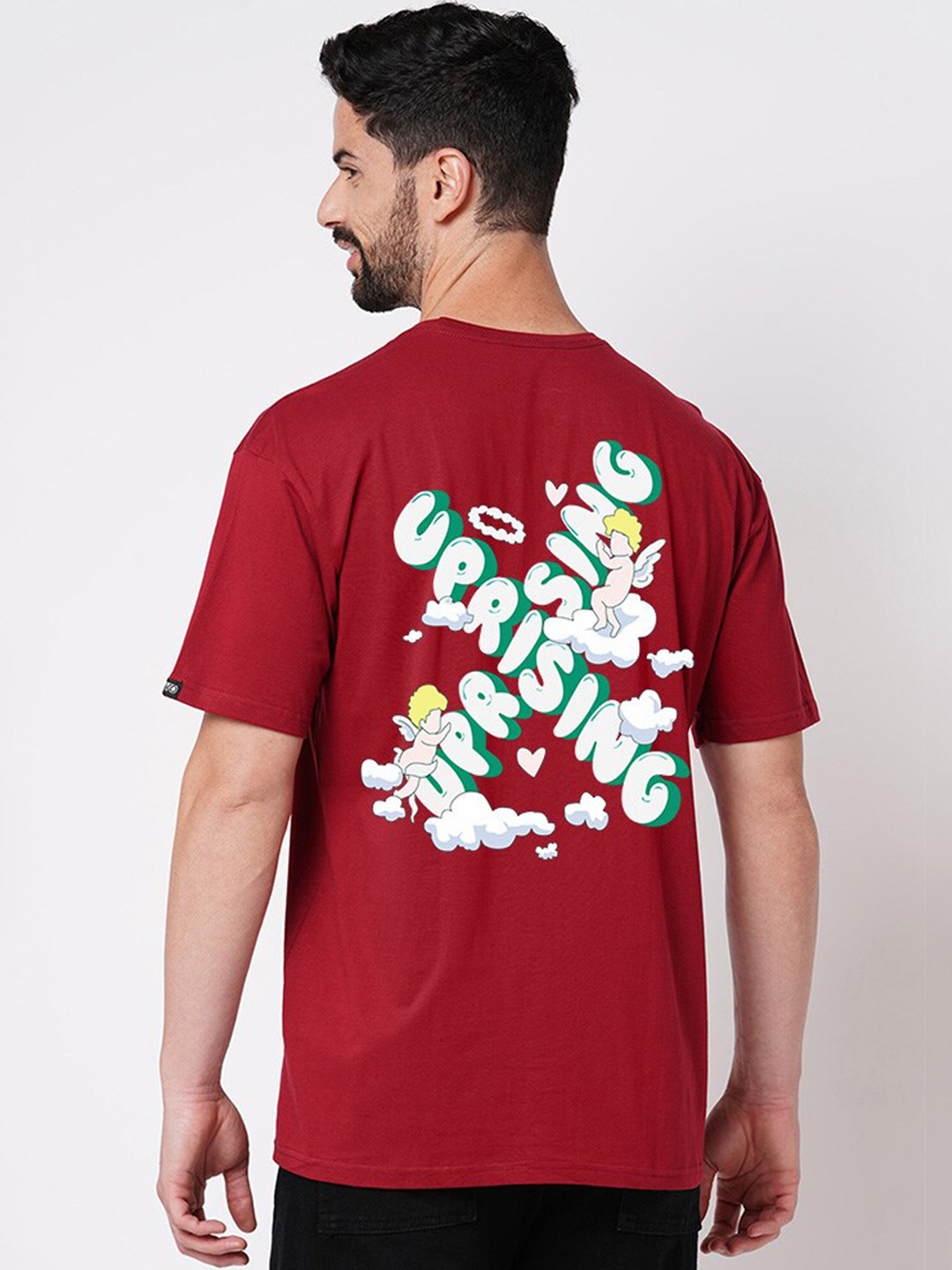 

Wear Your Opinion Men Graphic Printed Oversized Loose Baggy T-shirt, Maroon