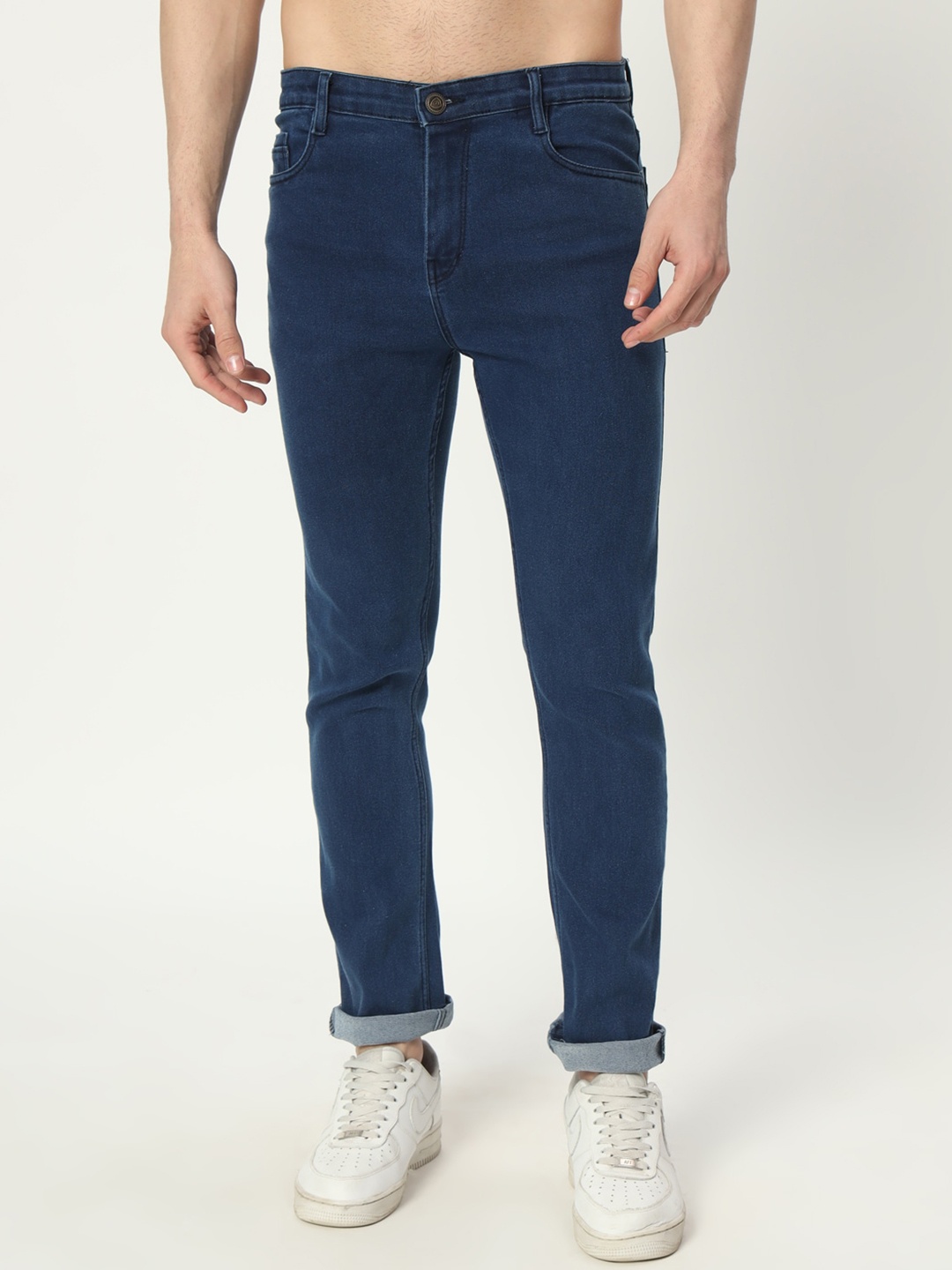 

BAESD Men Jean Mid Rise Skinny Fit Cotton Jeans, Blue