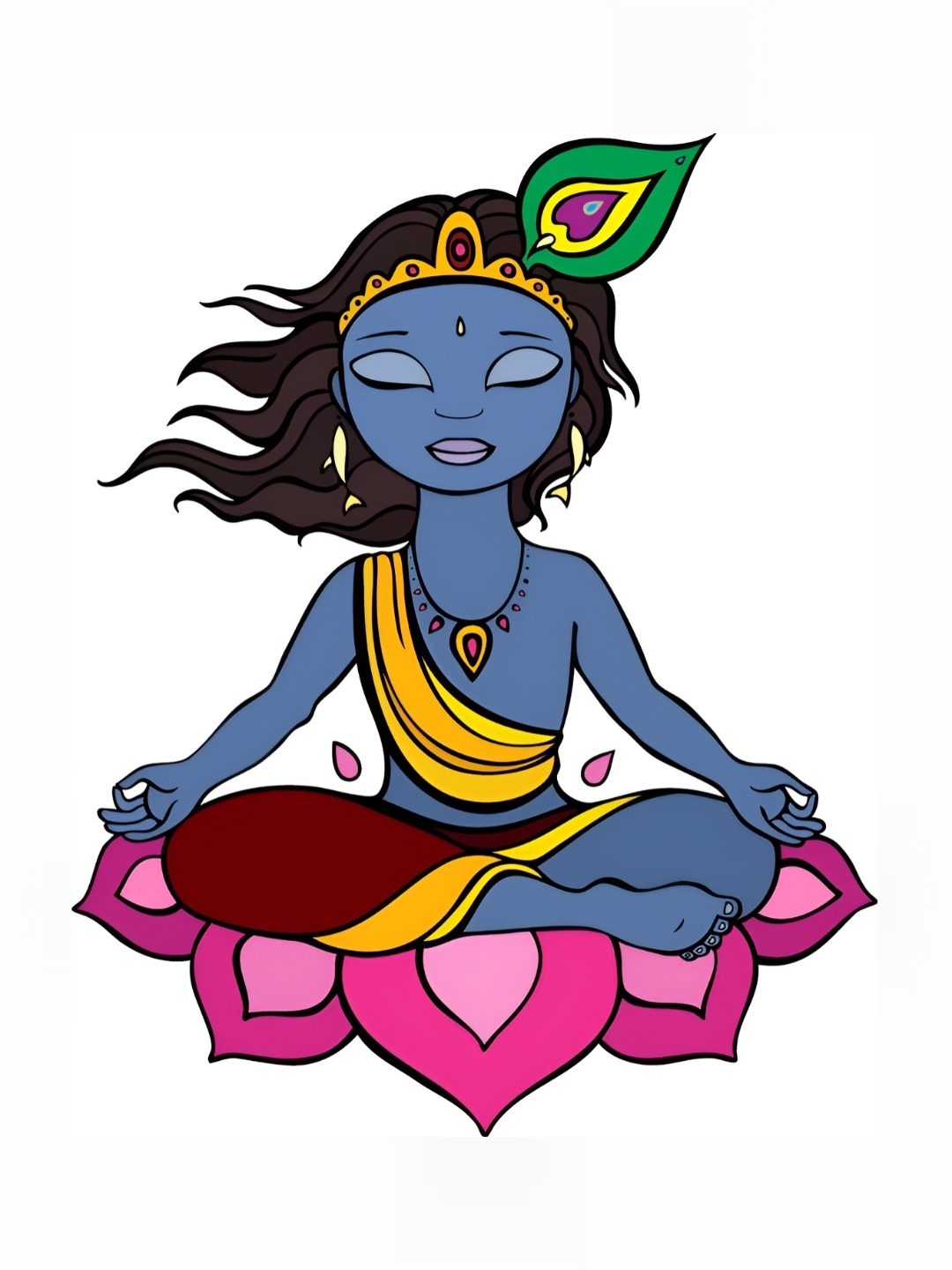 

Aquire Blue & Pink Lord Krishna Glossy Wall Sticker