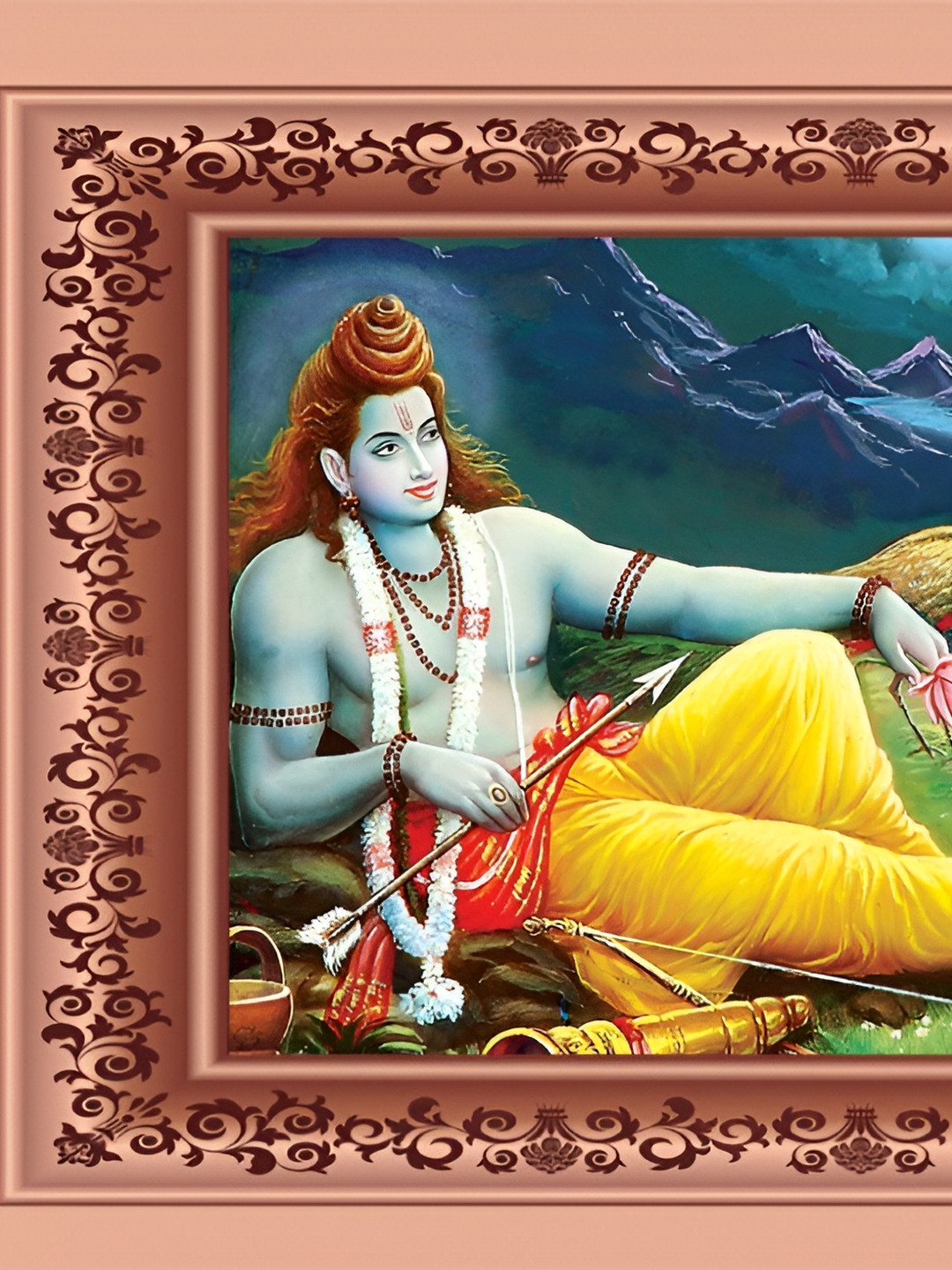 

Aquire Navy-Blue & Yellow Lord Shiv Parvati Sparkle Lamination Wall Sticker