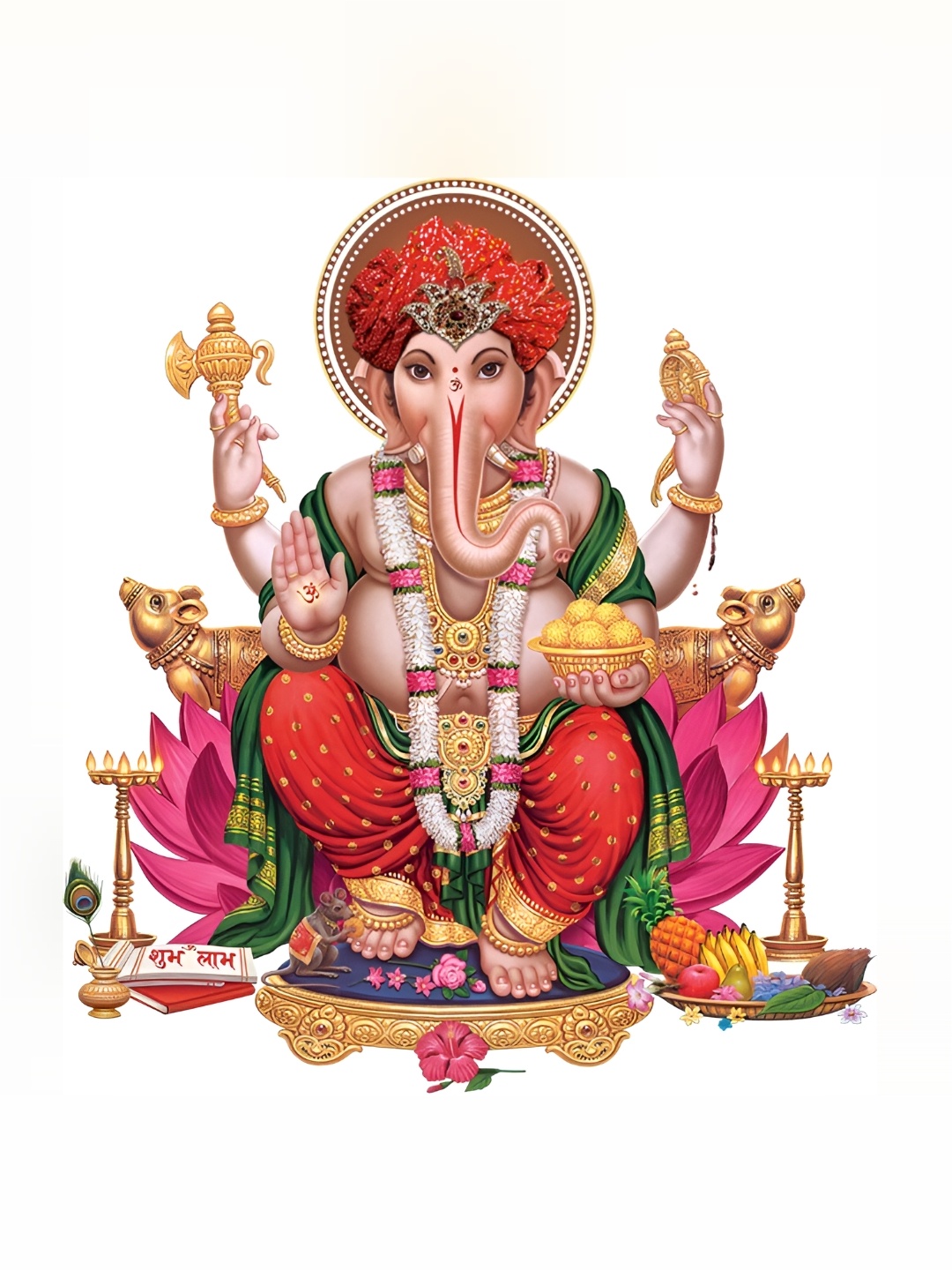 

Aquire god & god's Pink & Green Ganesh Modern Art Printed Wall Sticker