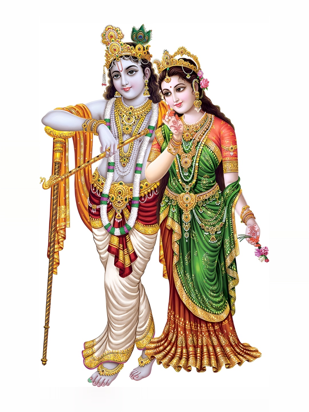 

Aquire White & Red Krishna Radha Printed Wall Sticker