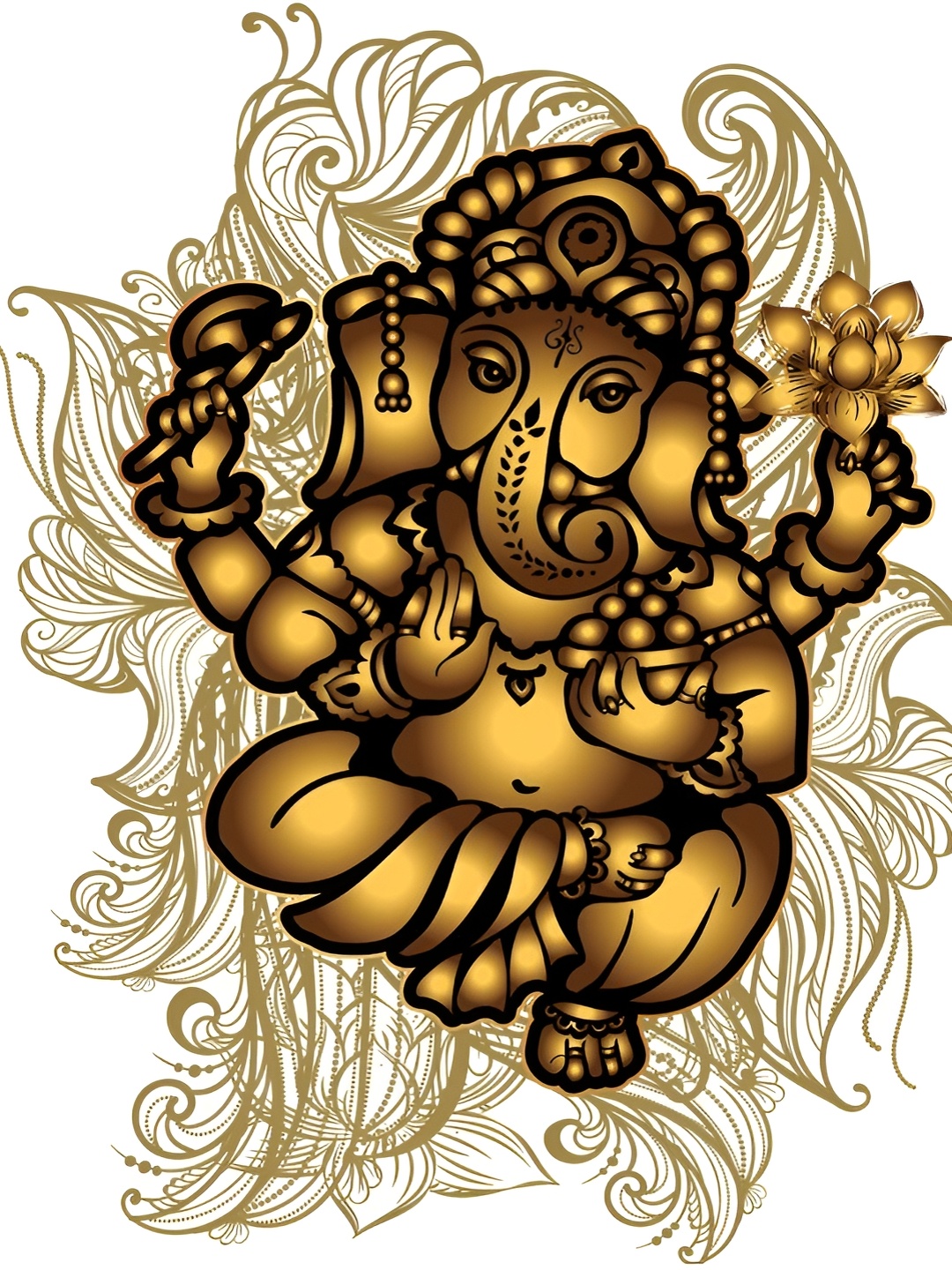 

Aquire god & god's Brown Ganesha Printed Wallpaper