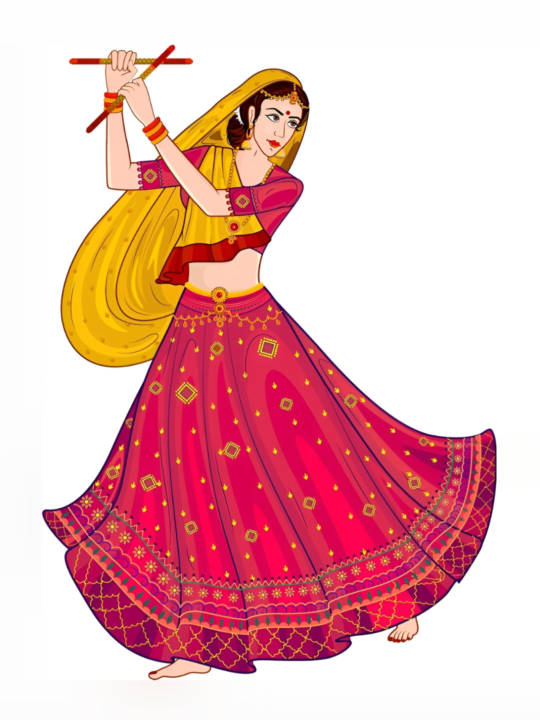 

Aquire Red & Yellow Dancing Girl Glossy Wall Sticker