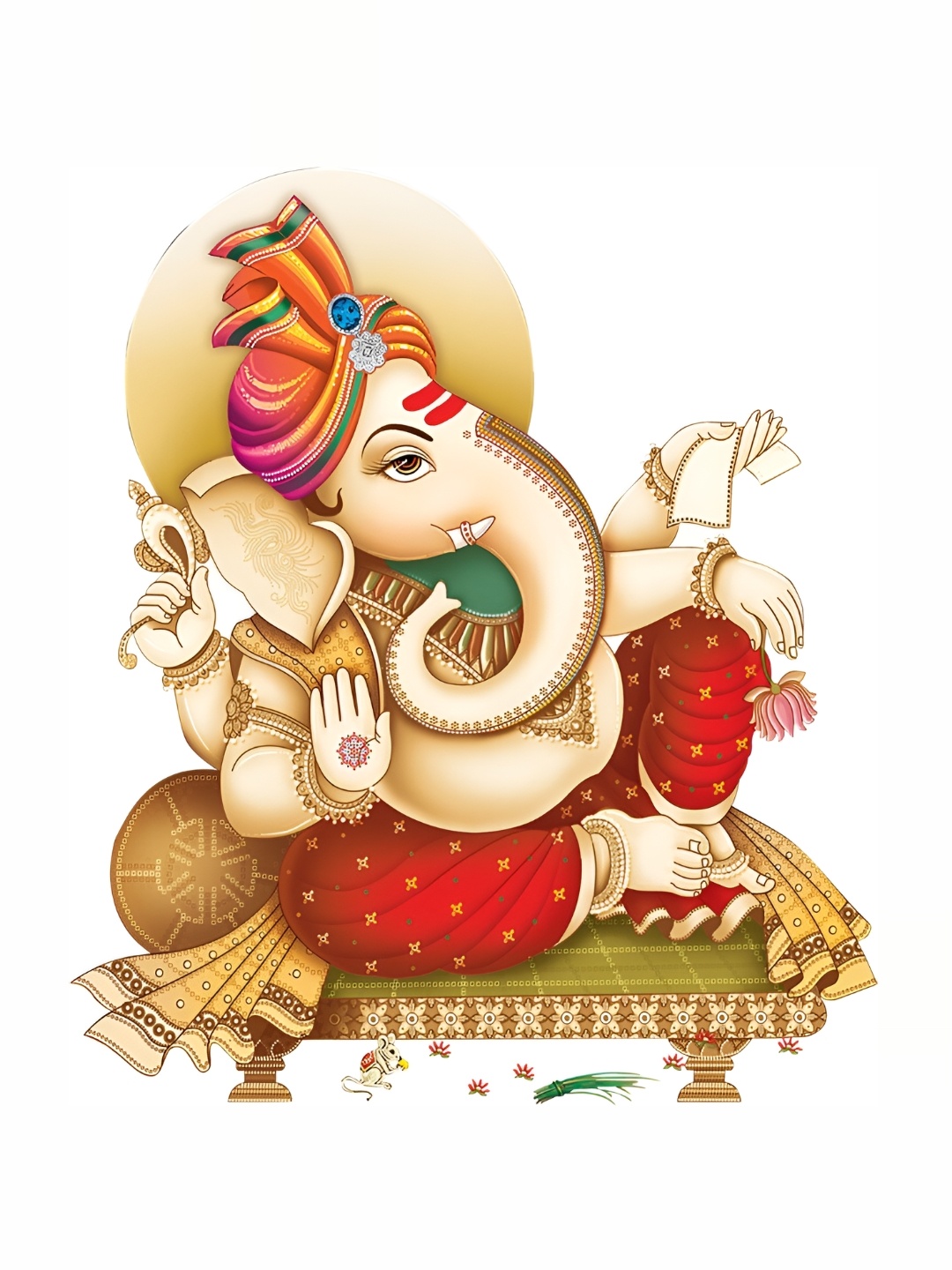 

Aquire Beige & Red Ganesh Printed Wall Sticker