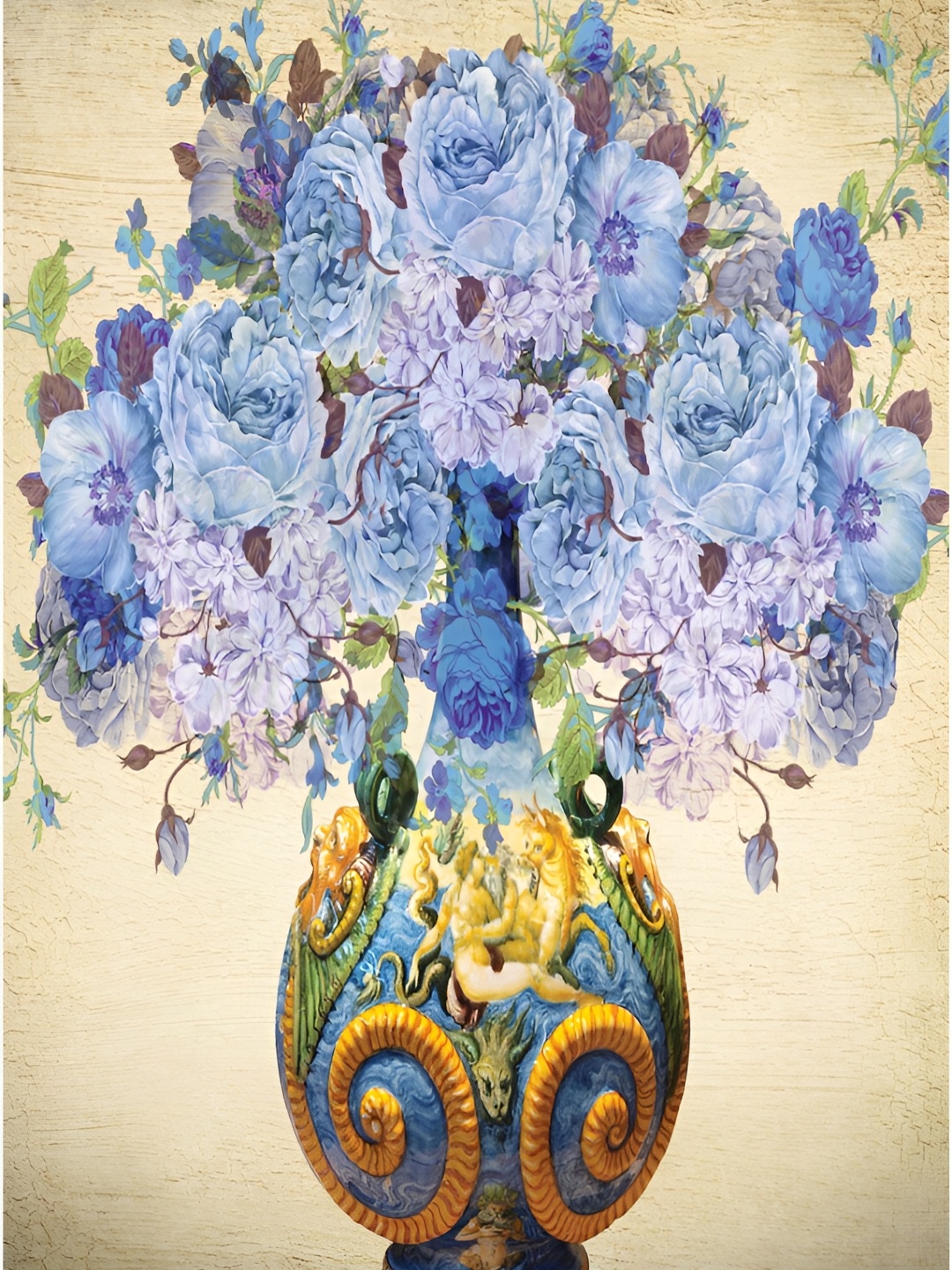 

Aquire Beige & Blue Floral Printed Wall Sticker