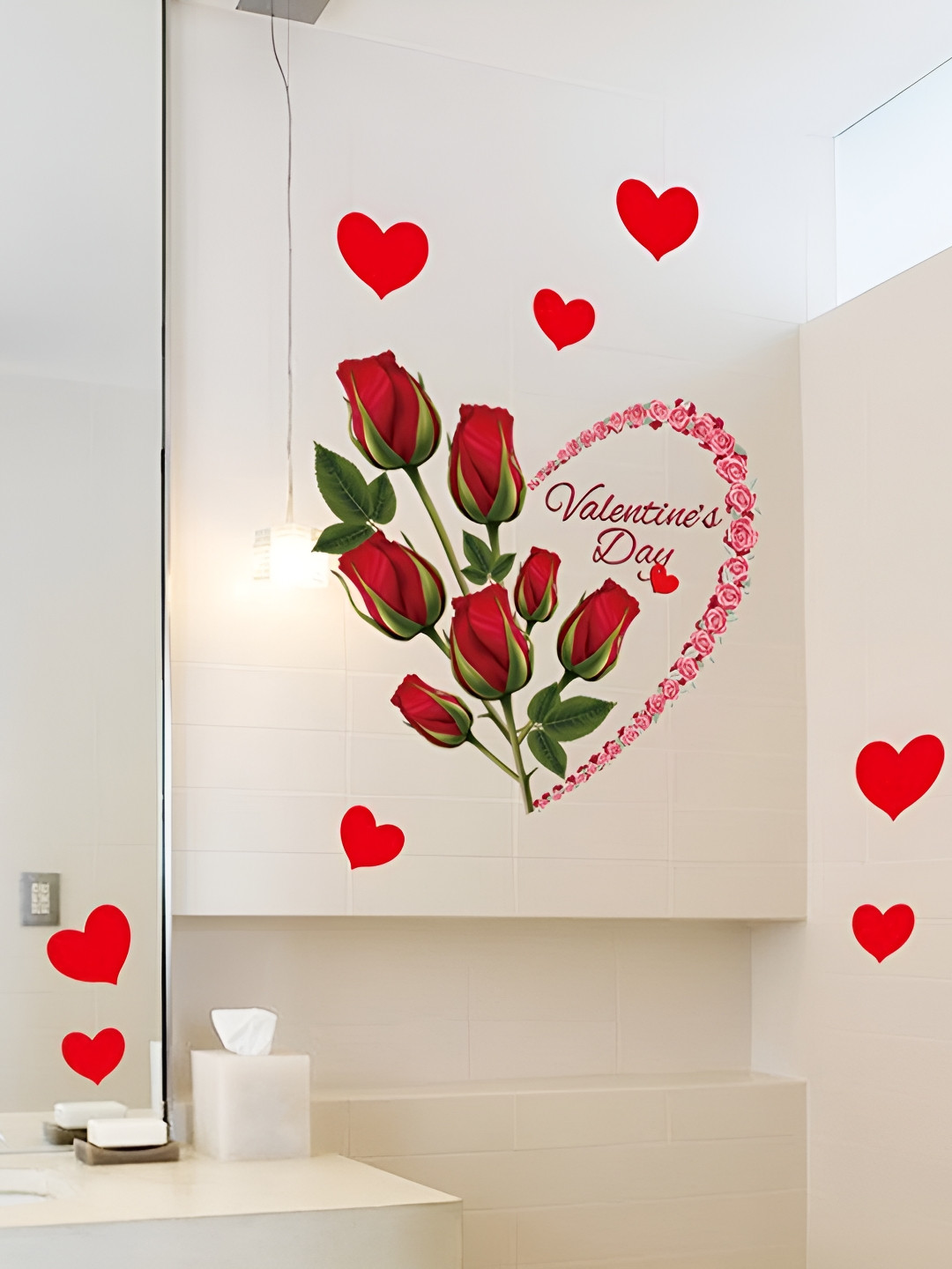 

Aquire Rangoli Red & Pink Modern Art Printed Self-adhesive Wallpaper