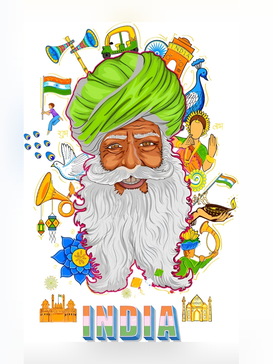

Aquire White & Green Self-Adhesive Wall Stickers