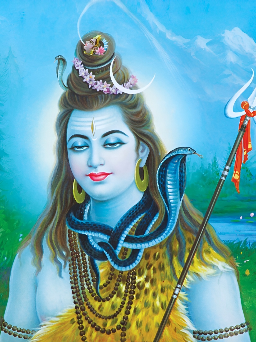 

Aquire Blue & Yellow Shiv Ji Printed Wall Sticker