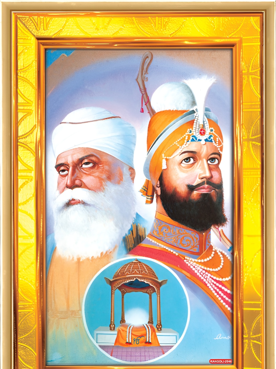 

Aquire Blue & Yellow Guru Nanak & Guru Gobind Printed Self-Adhesive Wall Stickers