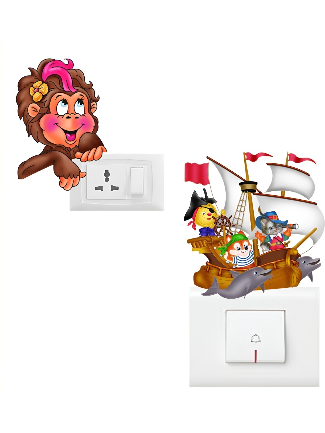 

Aquire Brown & Green Cartoon Printed Self-Adhesive Waterproof Wall Sticker