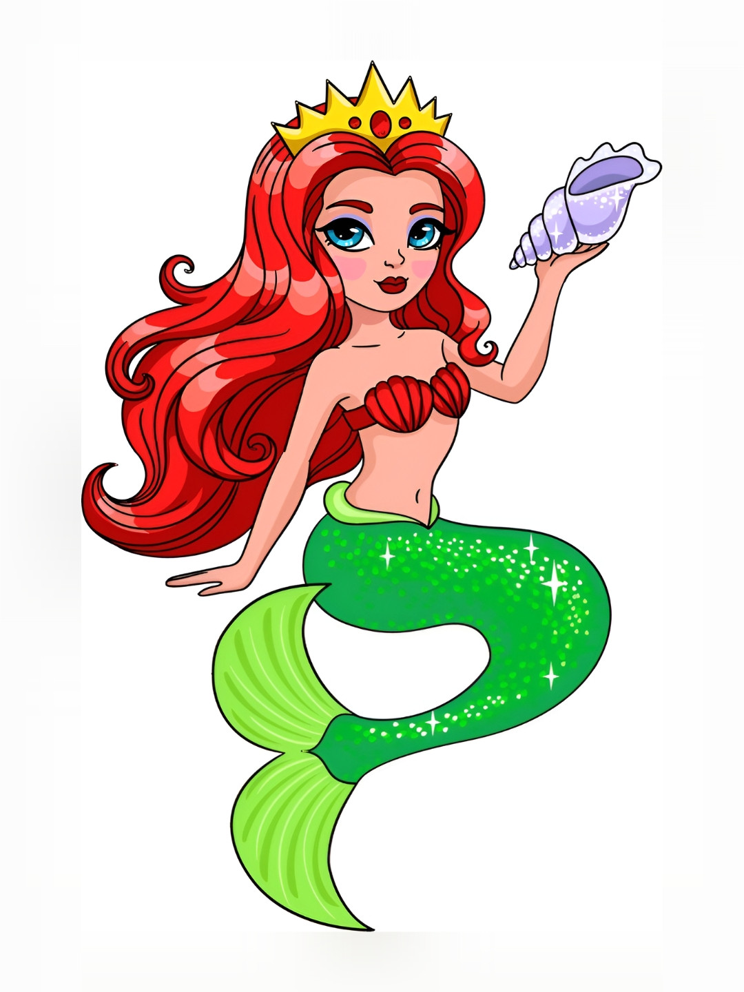 

Aquire god & god's Red & Green Mermaid Printed Self-Adhesive Waterproof Wall Sticker