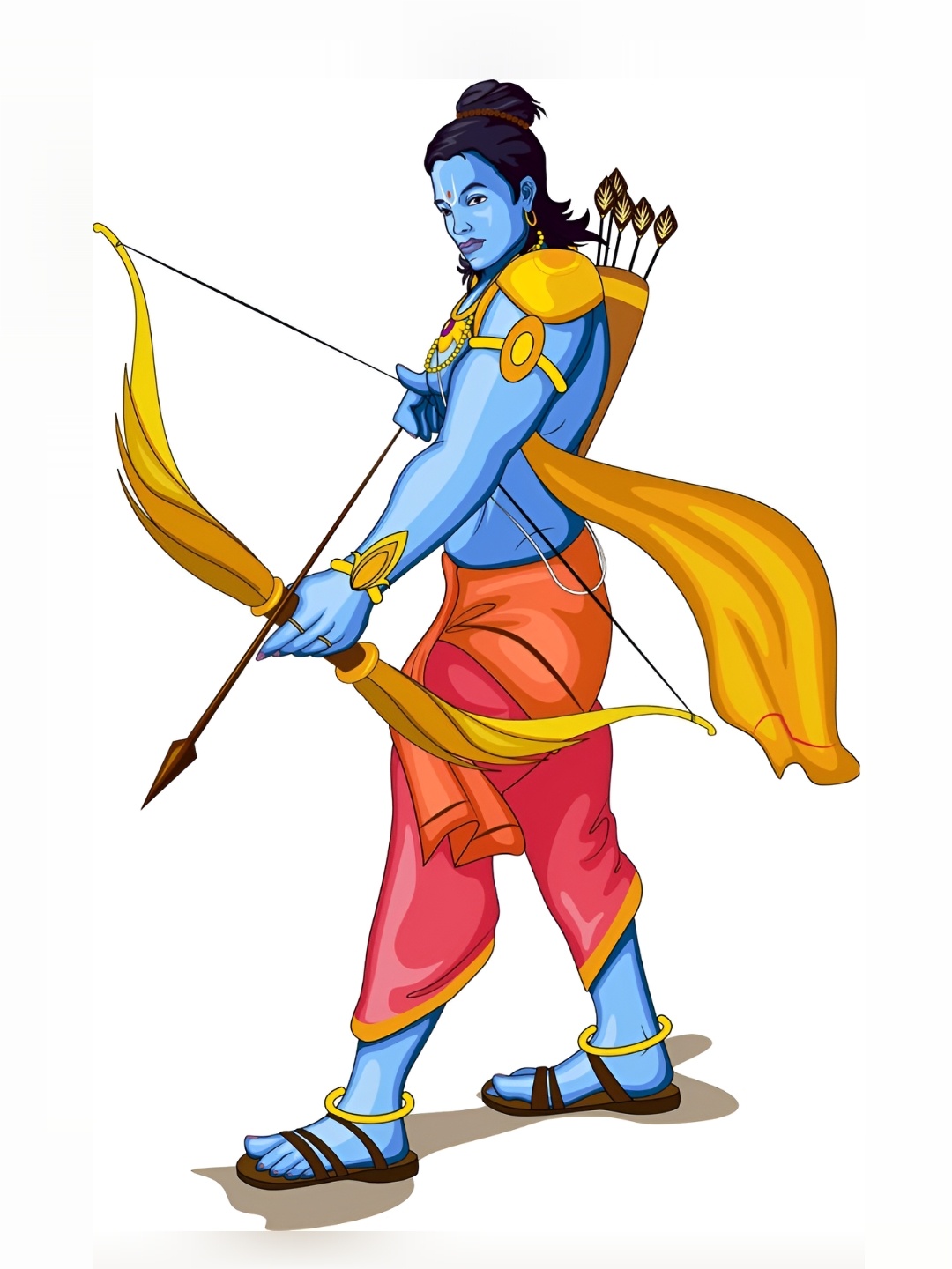 

Aquire god & god's Blue & Yellow Sri Rama Printed Self-Adhesive Wall Sticker