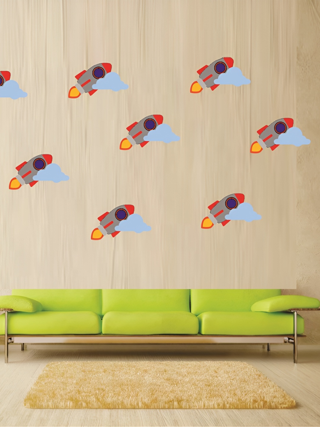 

Aquire Grey & Red Space Rocket Printed Wall Sticker