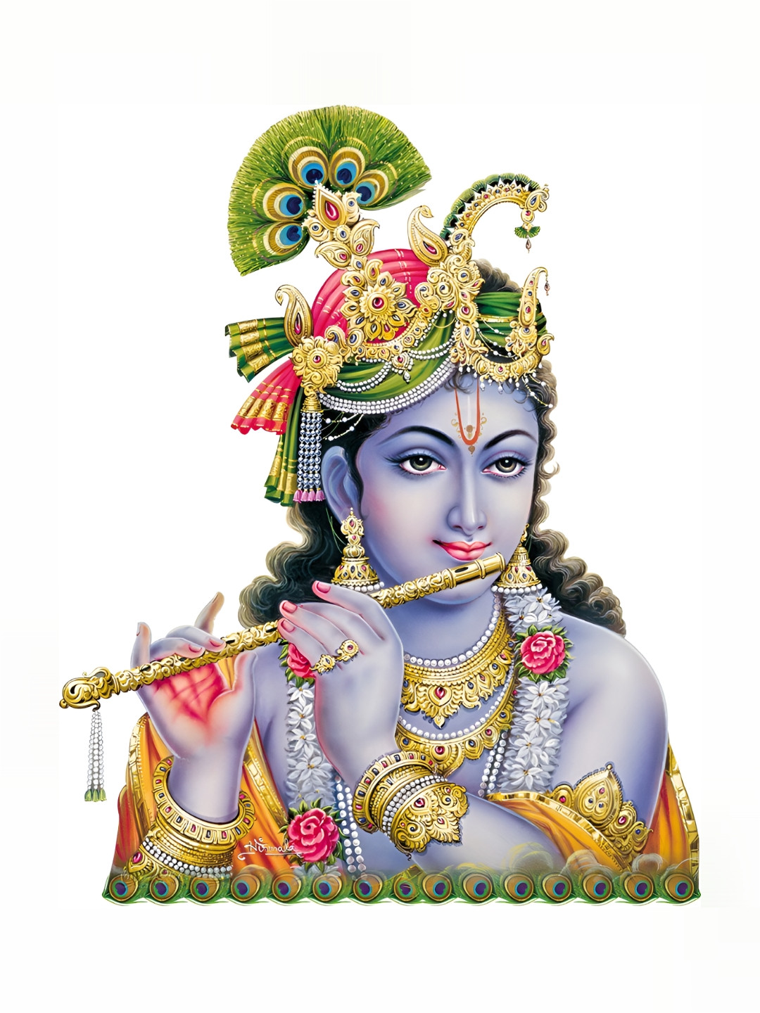 

Aquire Blue & Green Krishna Printed Wall Sticker