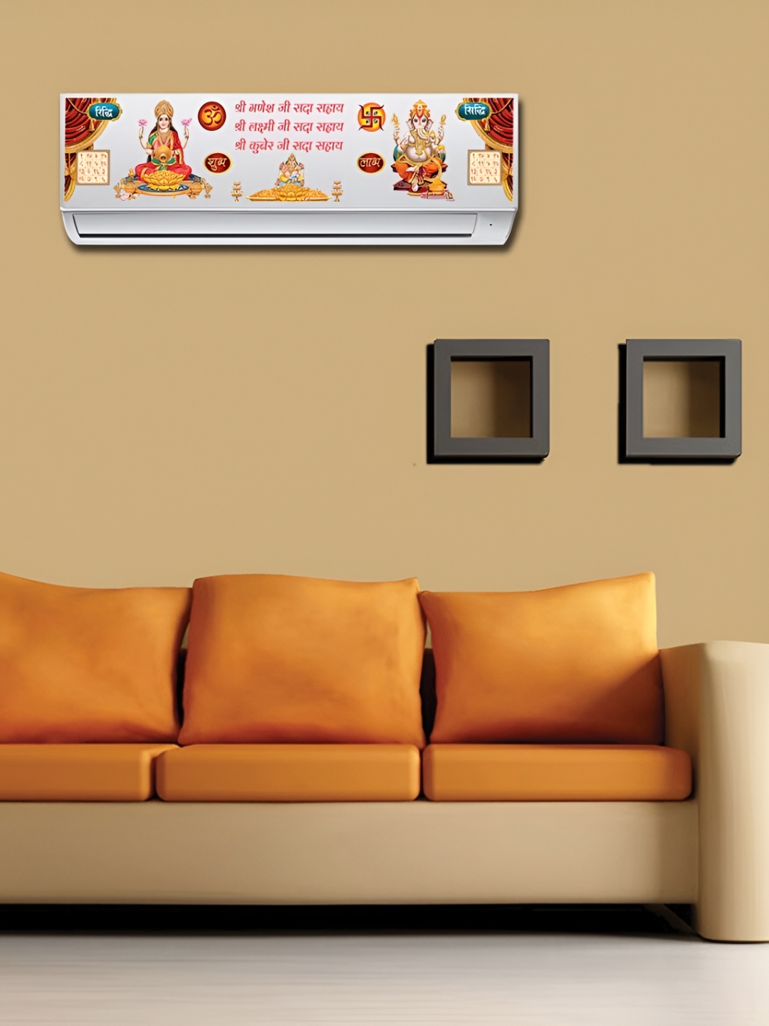 

Aquire White & Pink Air Conditioner Laxmi Ganesh G Self Adhesive Sticker
