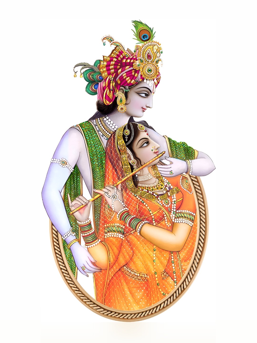 

Aquire Orange-Coloured & White Lord Radhakrishna Glossy Wall Sticker