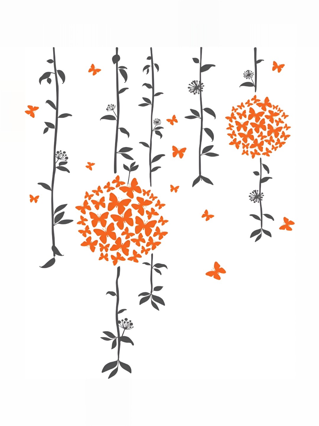 

Aquire Grey & Orange-coloured god & god's Modern Art Printed Self-adhesive Wallpaper