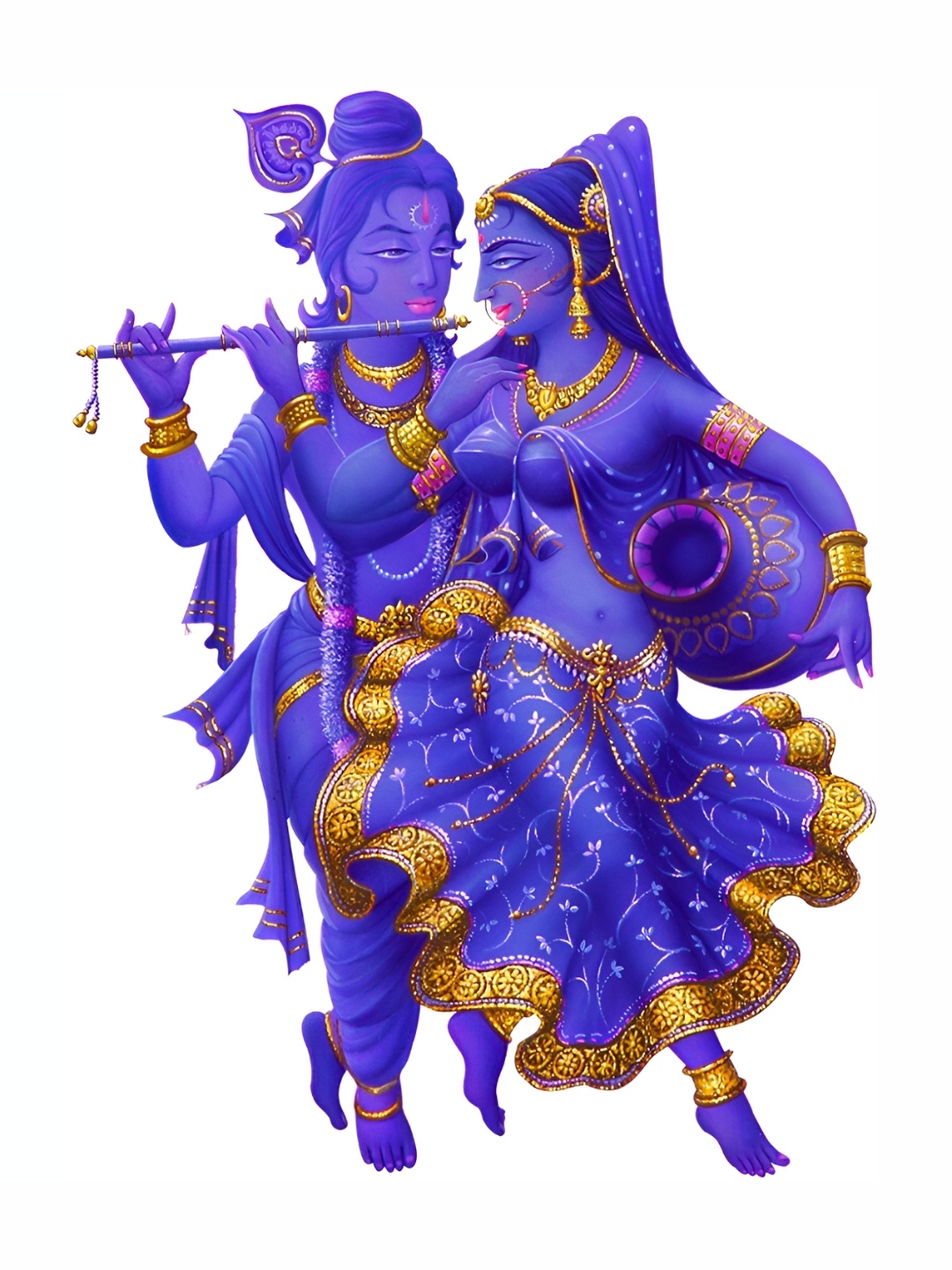 

Aquire Blue Radha Krishna Printed Wall Sticker