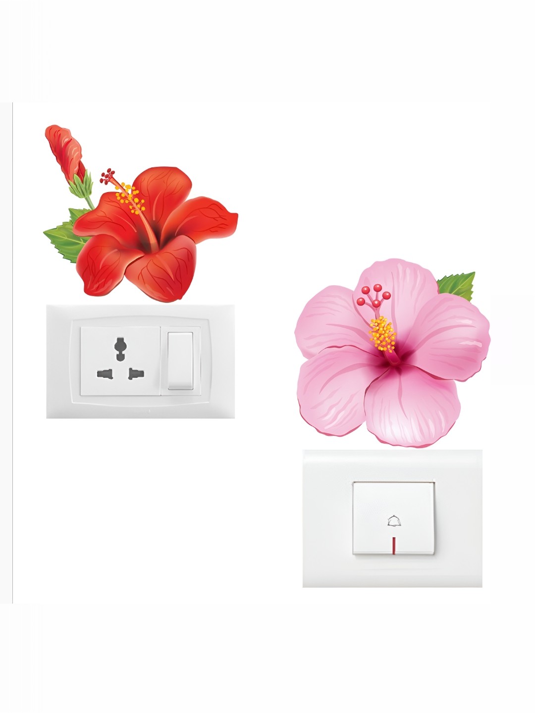 

Aquire 2-Pcs Pink & Red Floral Wall Stickers