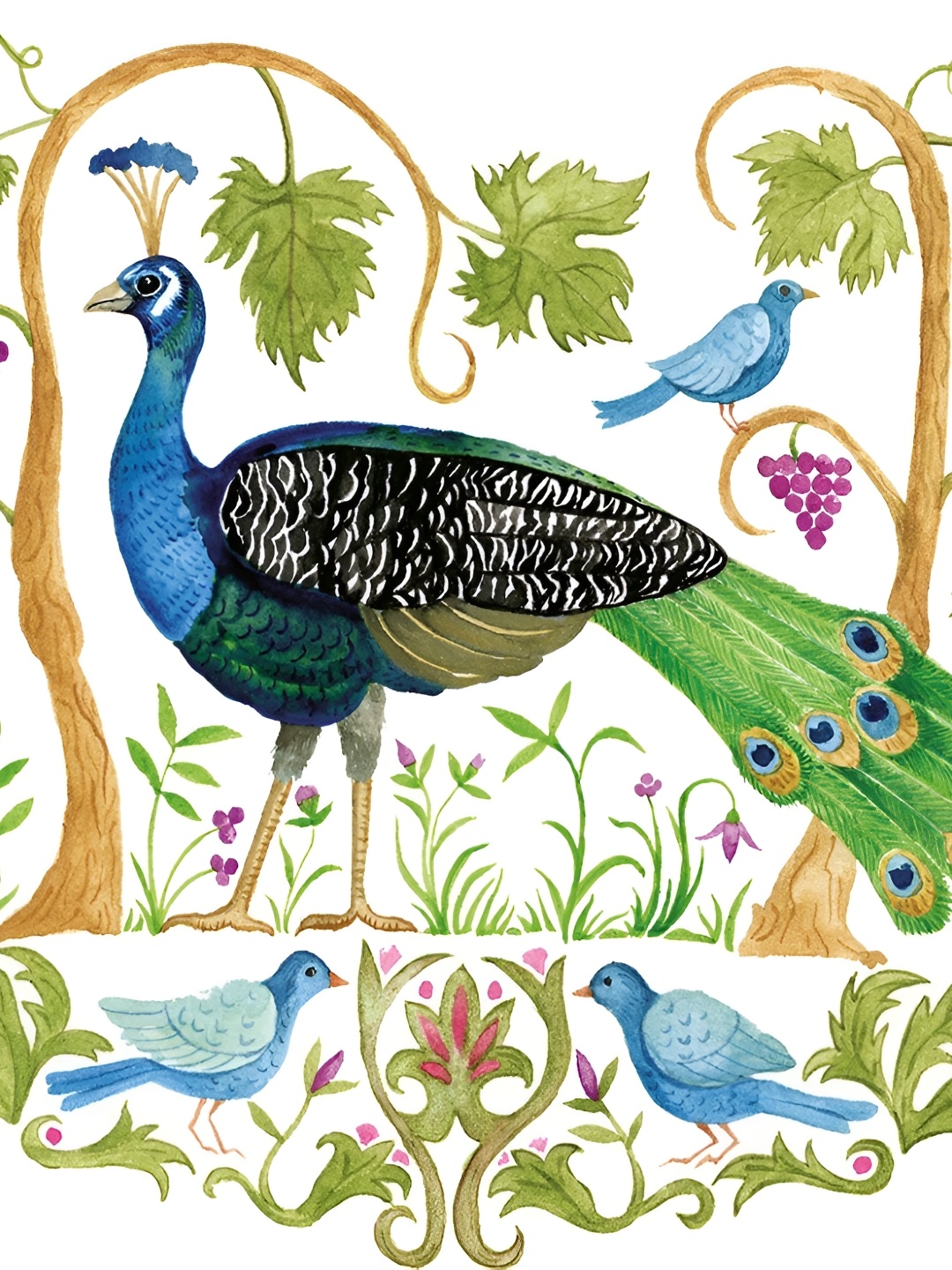 

Aquire Green & Blue Peacock Printed Wall Sticker